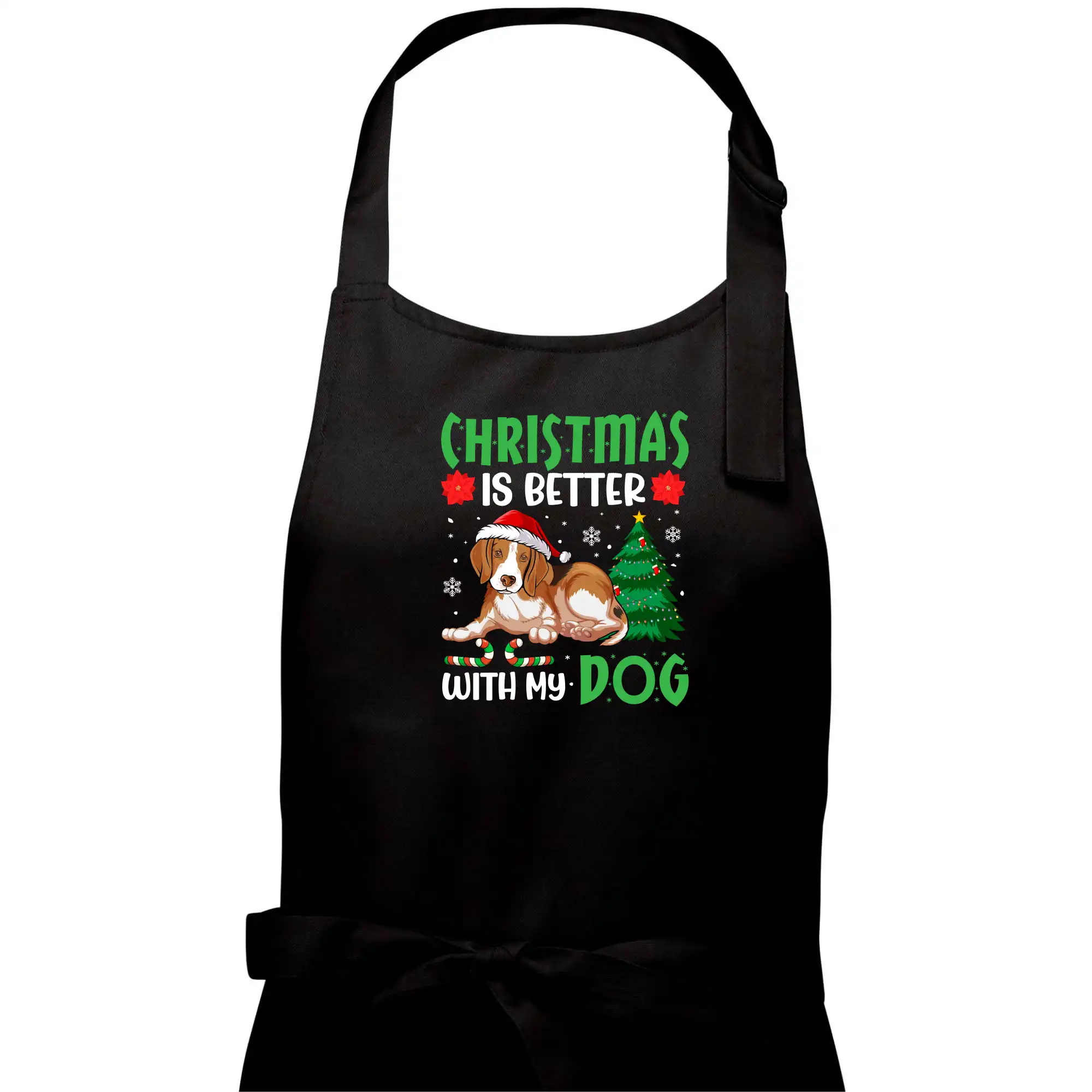 Vianočné tričká - Christmas is better with my dog - Pánska zástera na varenie