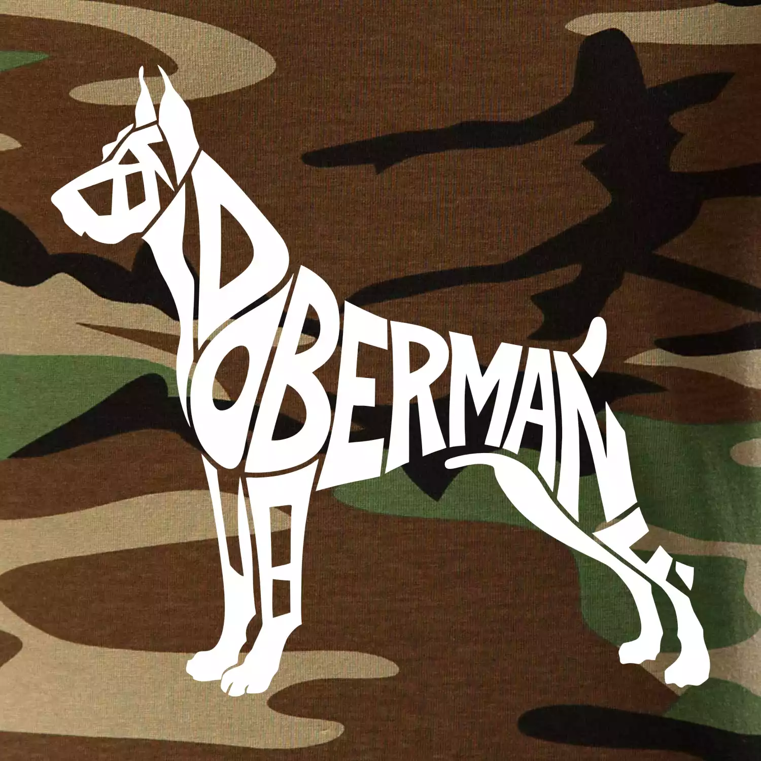 Doberman - nápis v tělě