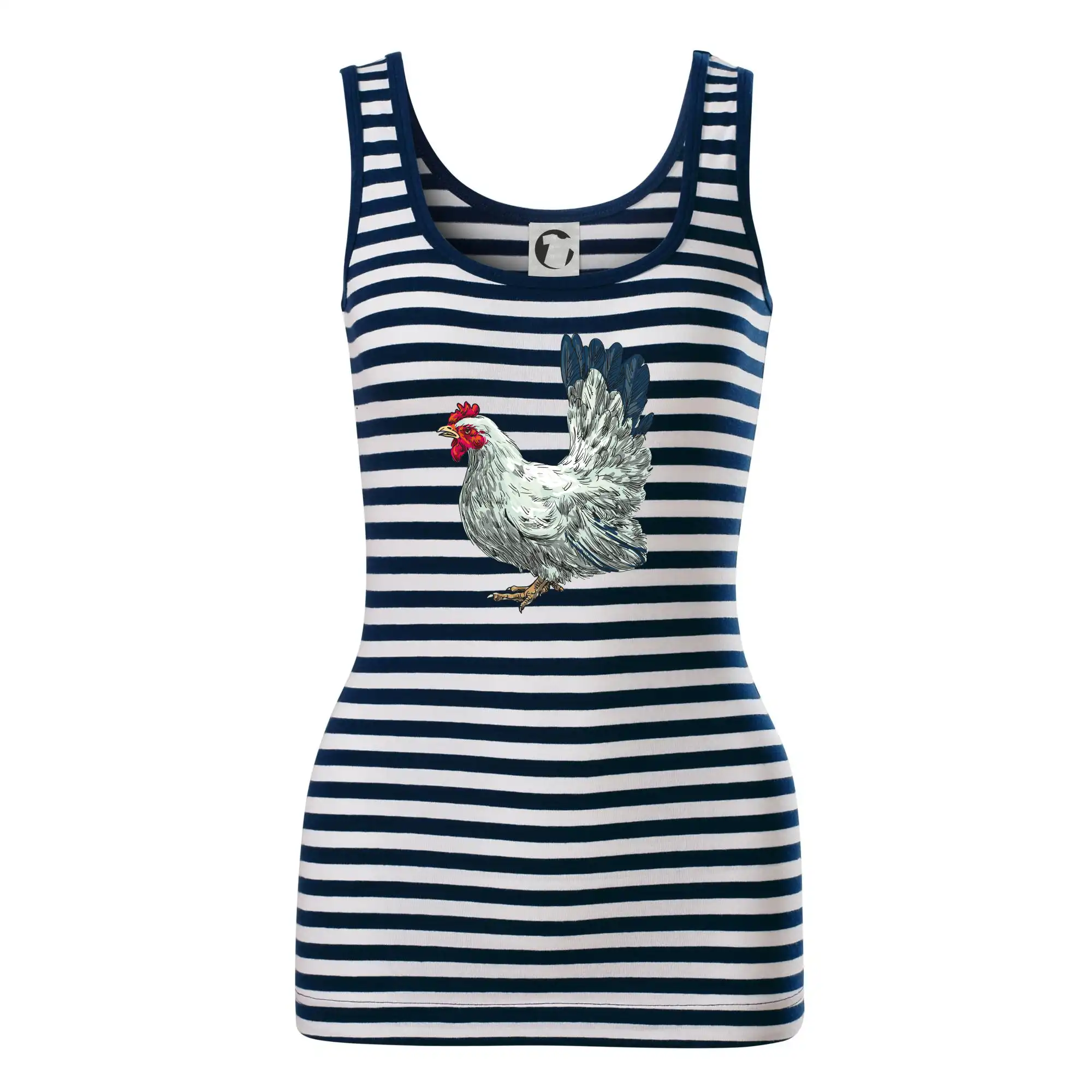 Slepice kreslená bílá