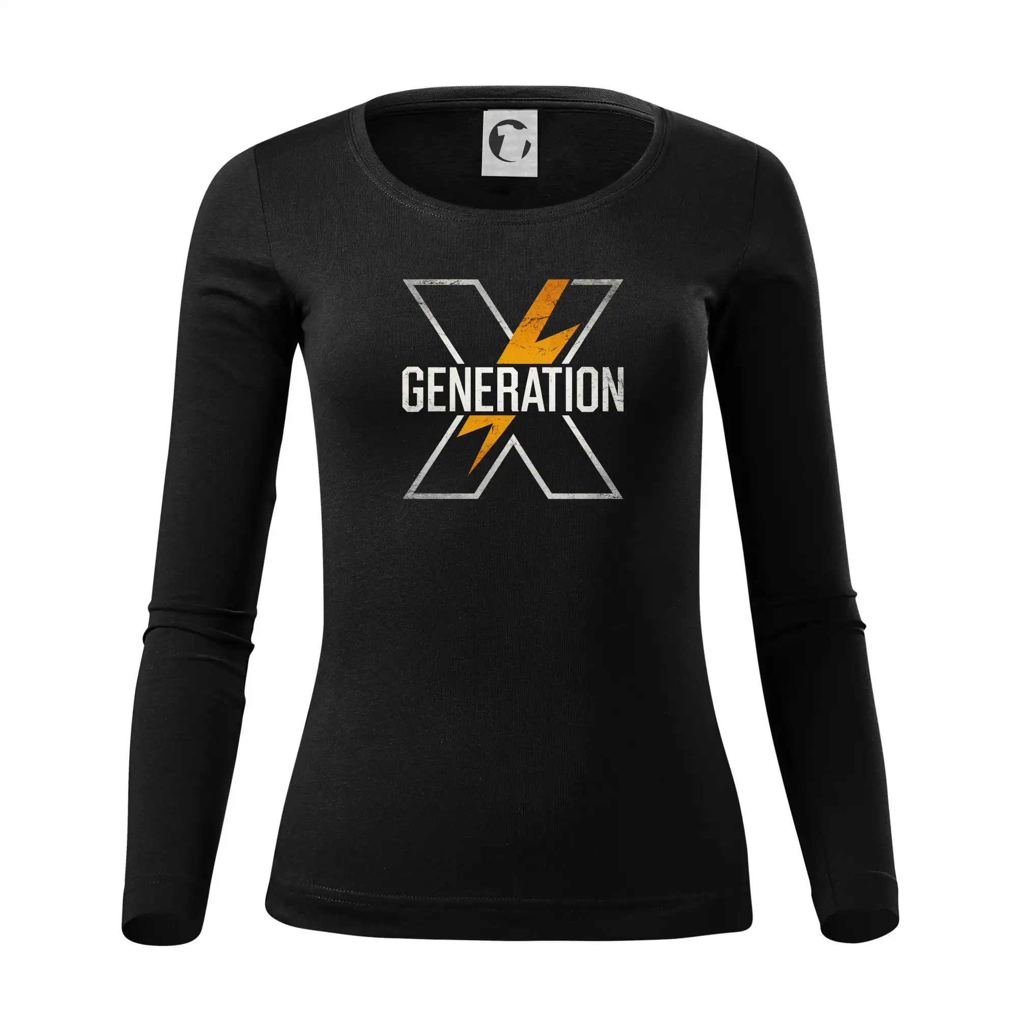 Tričká s motívmi ktoré frčia na internete - Generace X (Gen X) - Oranžové X - Dámske tričko FIT-T LS - zužené