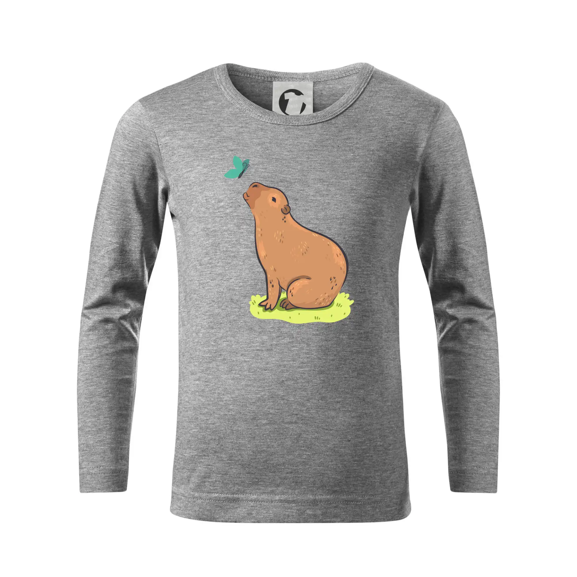 Tričká so zvieratami - Kapybara a motýlik - Tričko detské Long Sleeve