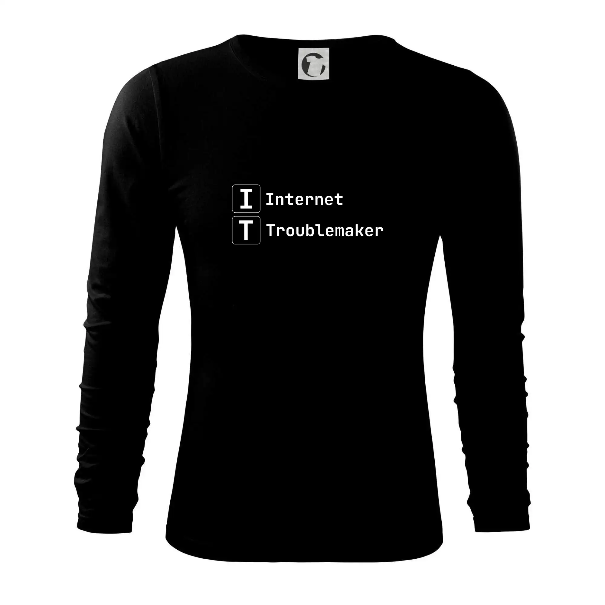 Tričká pre ajťákov - IT Nápis Internet Troublemaker - Tričko s dlhým rukávom FIT-T long sleeve