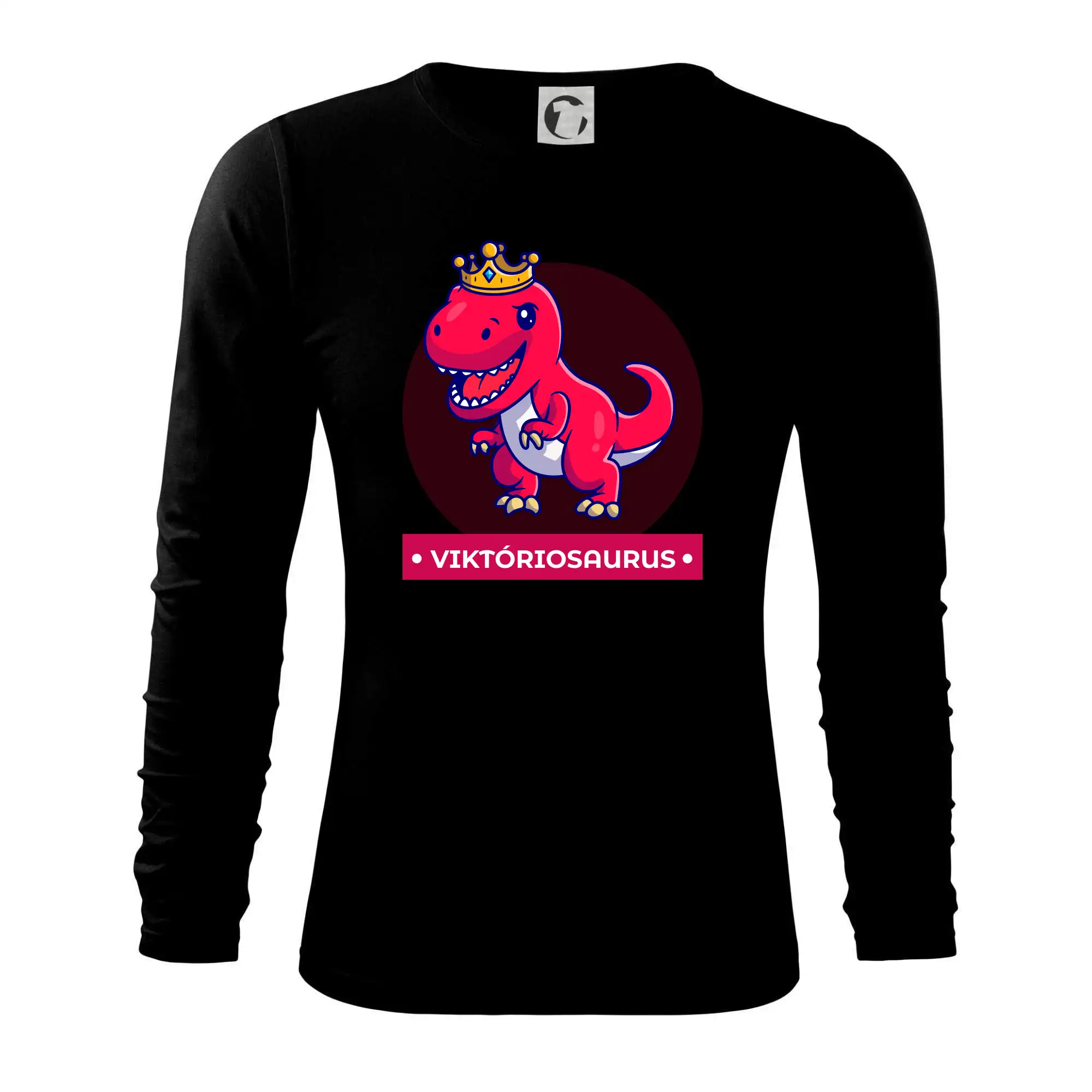 Detské tričká, mikiny a body s originálnymi potlačami | Veselé motívy pre chlapcov aj dievčatá - Dinosaurie mená - červený dinosaurus - Tričko s dlhým rukávom FIT-T long sleeve