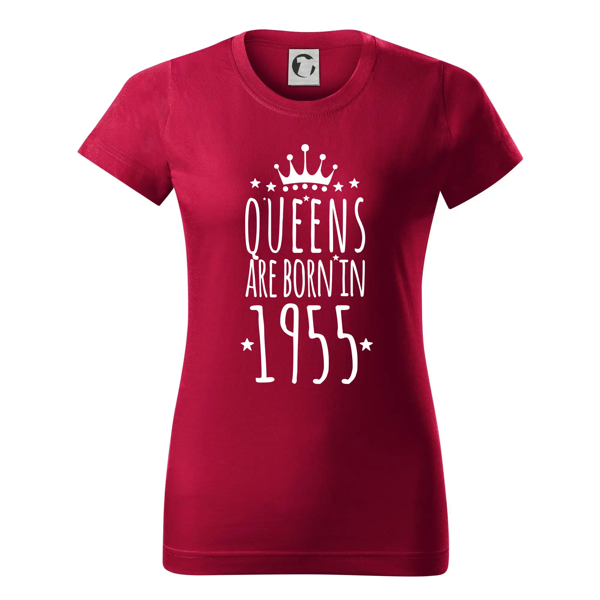 Tričká k narodeninám - Queens are born in 1955 - Dámske tričko basic - ľahko voľnejšie a dlhšie