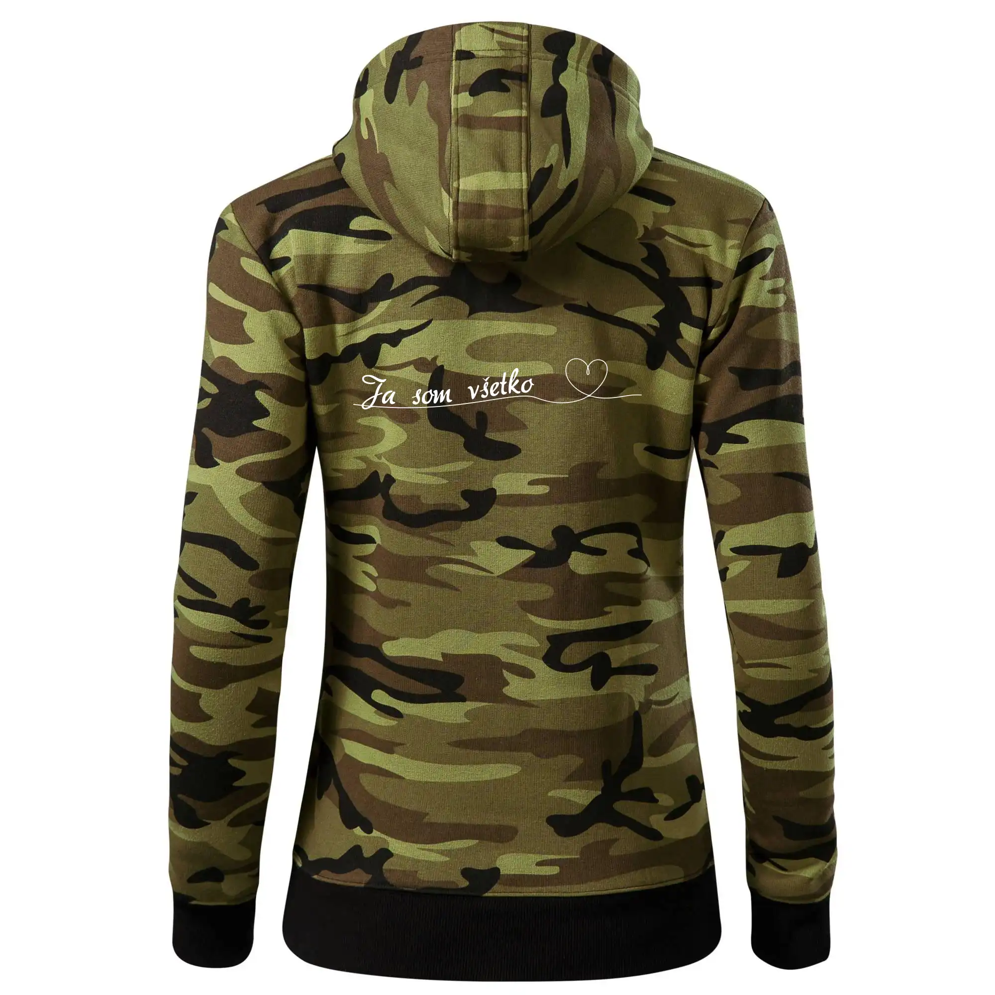 Tričká pre zamilovaných - Srdce Ja som všetko - Mikina dámska trendy zipper s kapucňou