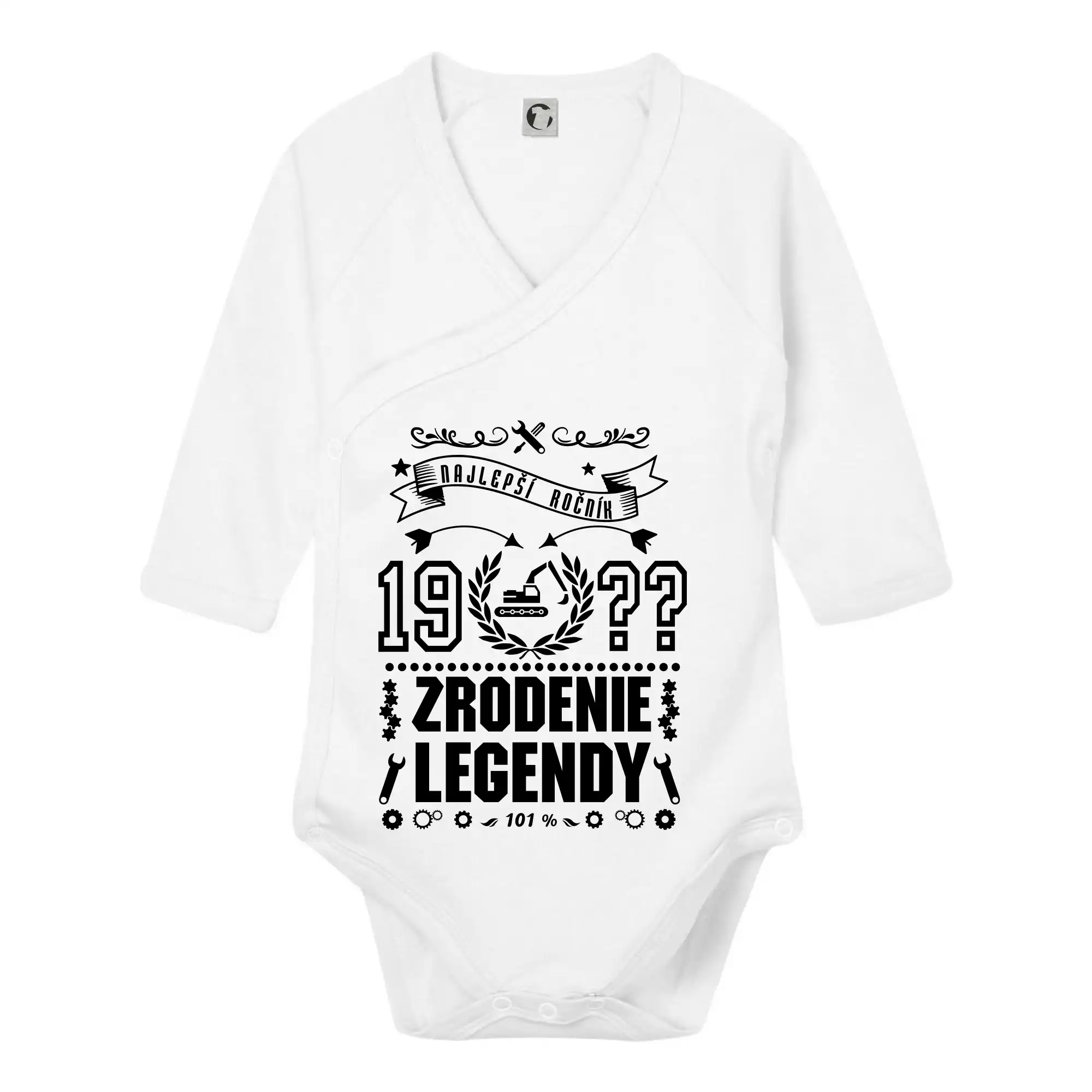 Trička Zrodenie legendy - Zrodenie legendy pre bagristu - Body zavinovacie s dlhým rukávom