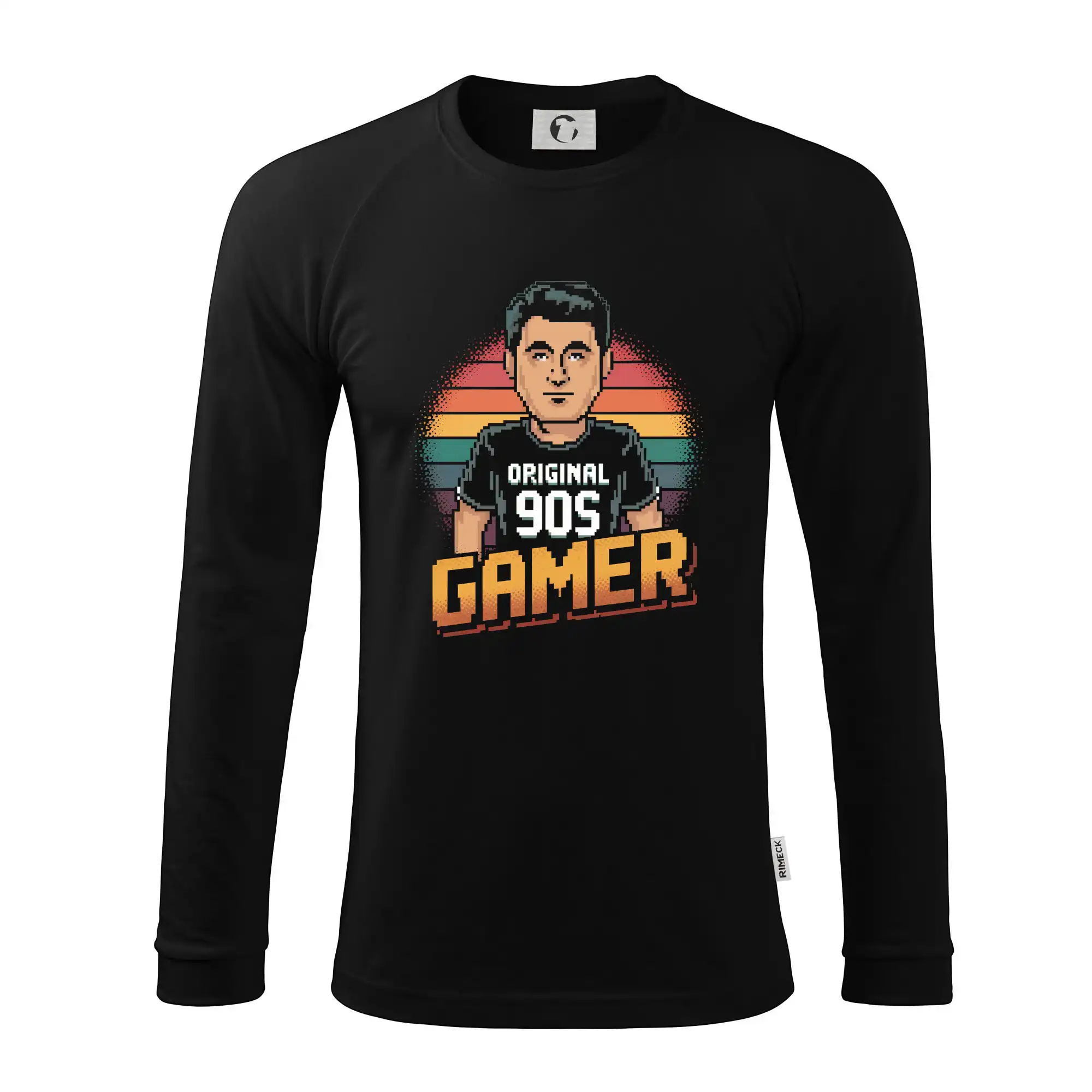 Grafické tričká - Original 90s gamer farebný - Pánske tričko s dlhým rukávom LS130