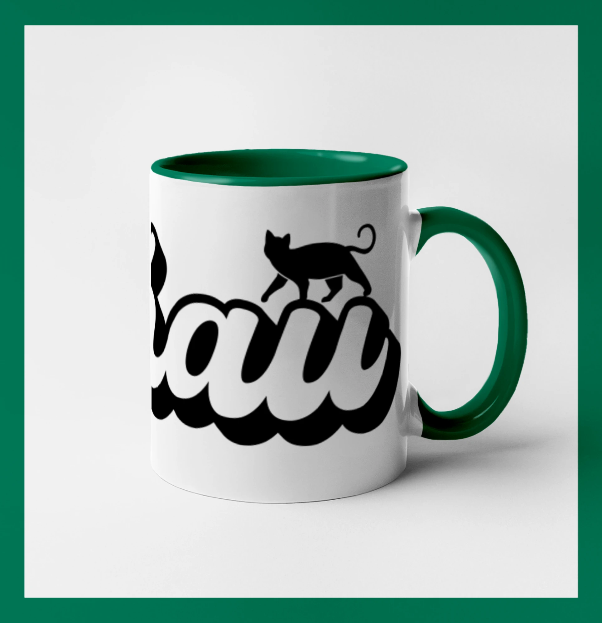 Vtipná tričká s mačkou - Mňau nápis - Hrnček 