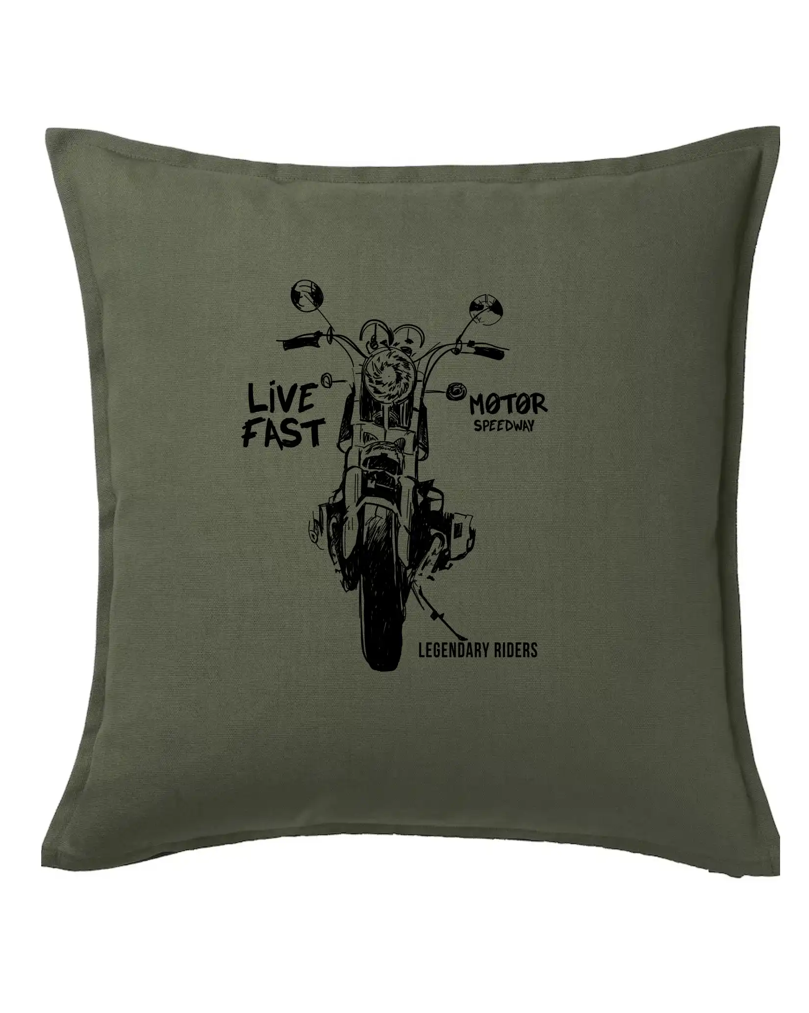 Tričká pre motorkárov¨ - Motorka kresba live fast - Vankúš 50x50