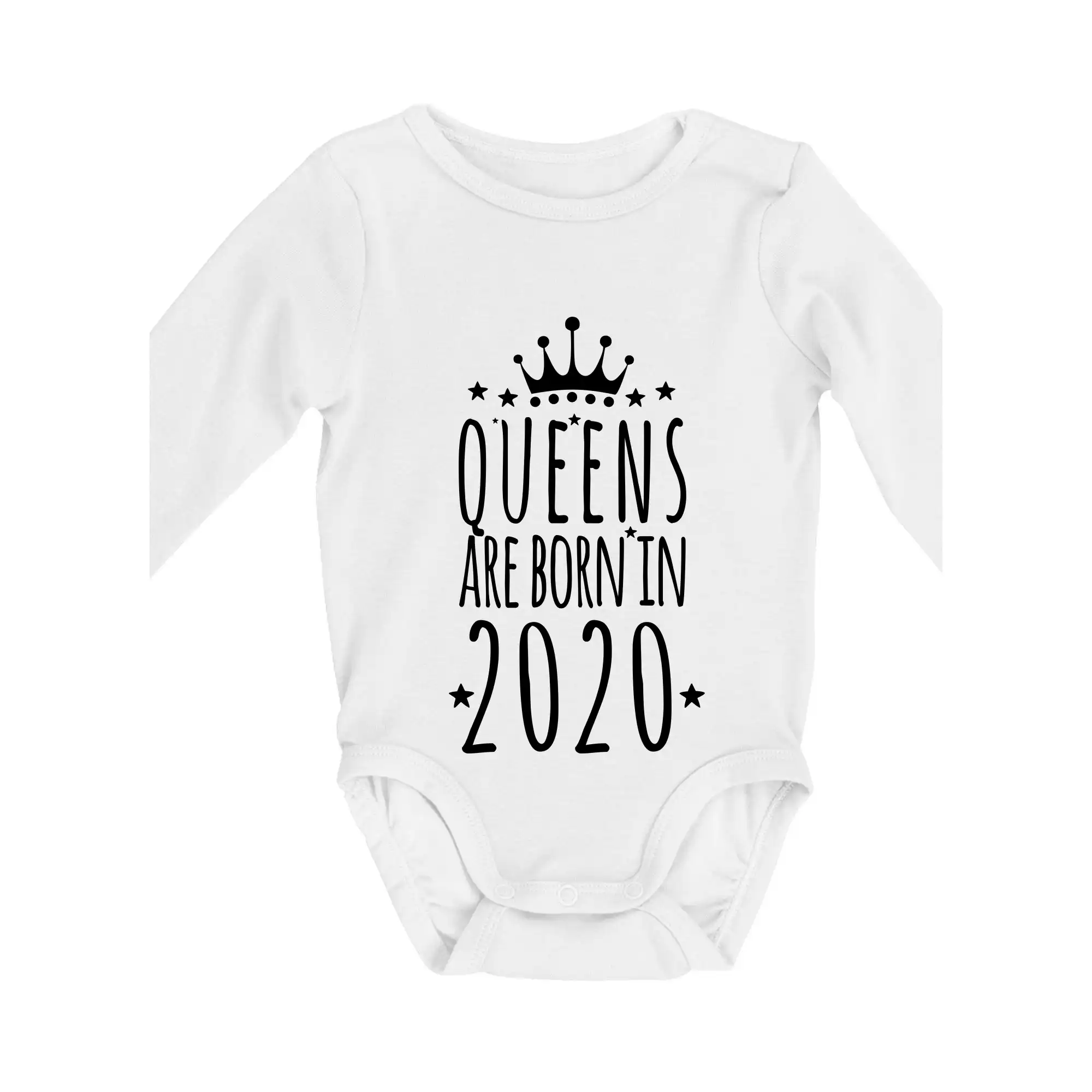 Queens are born in 2020 - Body dojčenské s dlhým rukávom