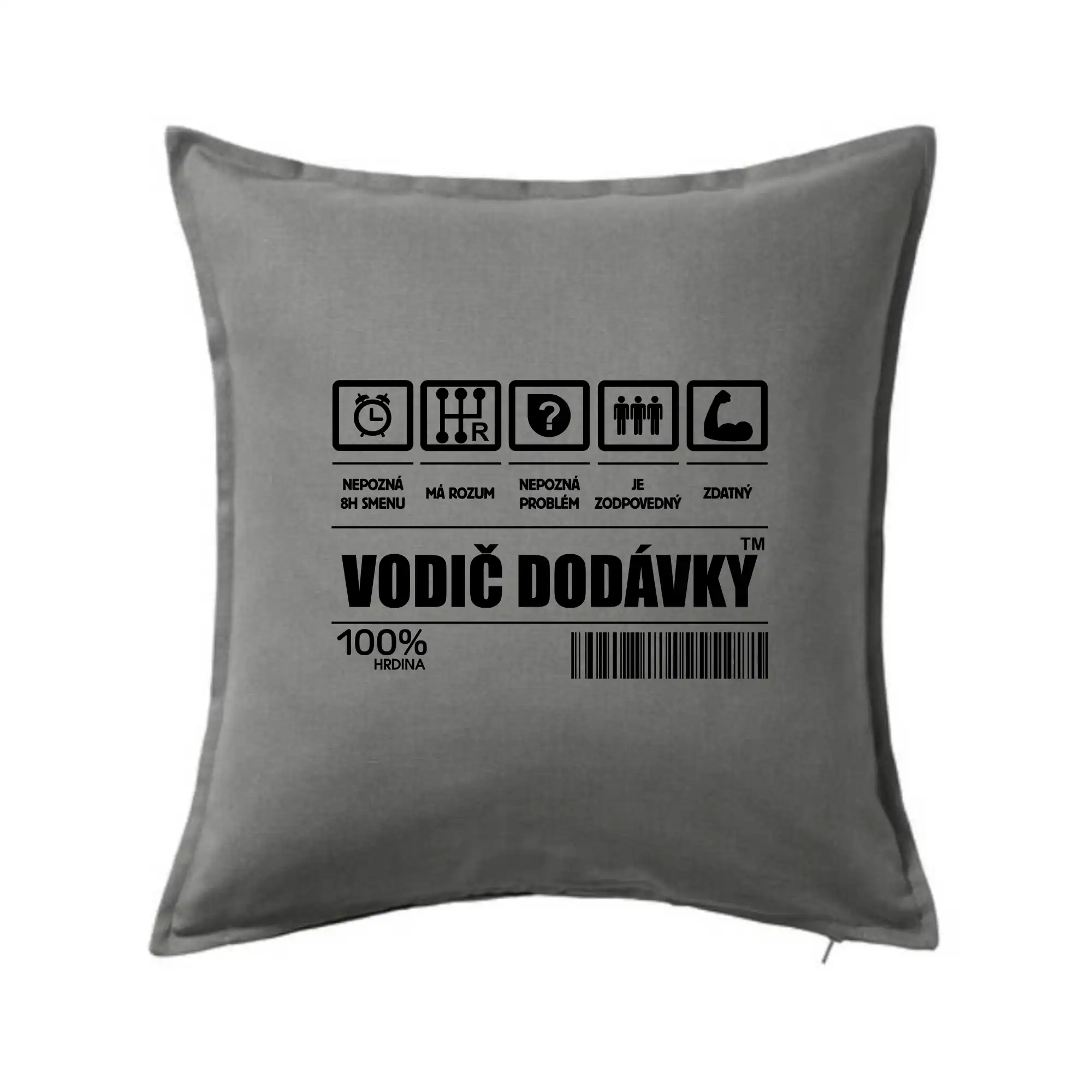 Tričká s kamionmi a nákladiakmi - Čiarový kód - Vodič dodávky - Vankúš 50x50