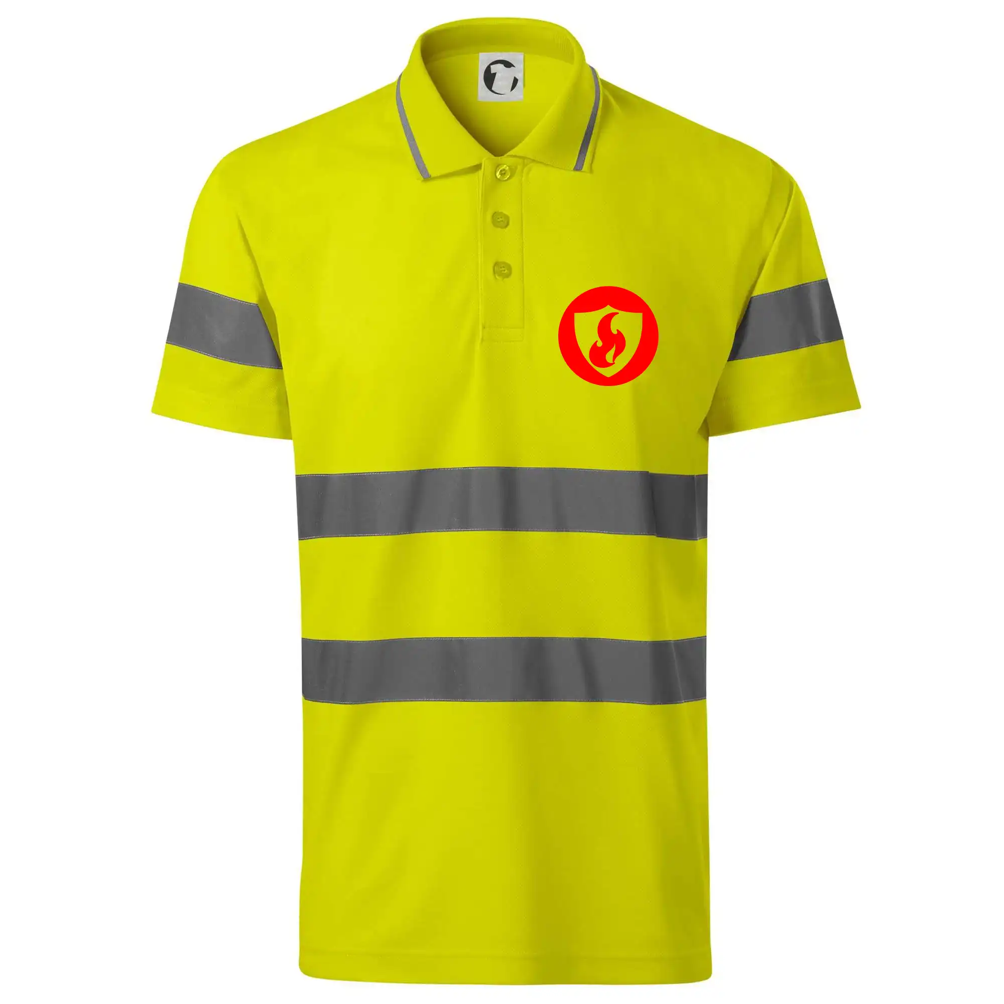 Originálne tričká pre hasičov - Erb plameň na prso - HV Runway 2V9 - Reflexné polokošeľa