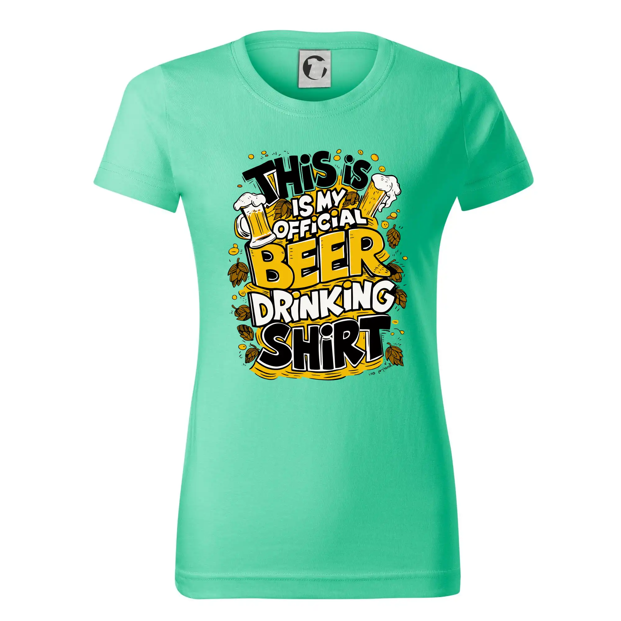 Vtipná tričká pre pivárov - This Is My Official Drinking Shirt - chmel - Dámske tričko basic - ľahko voľnejšie a dlhšie