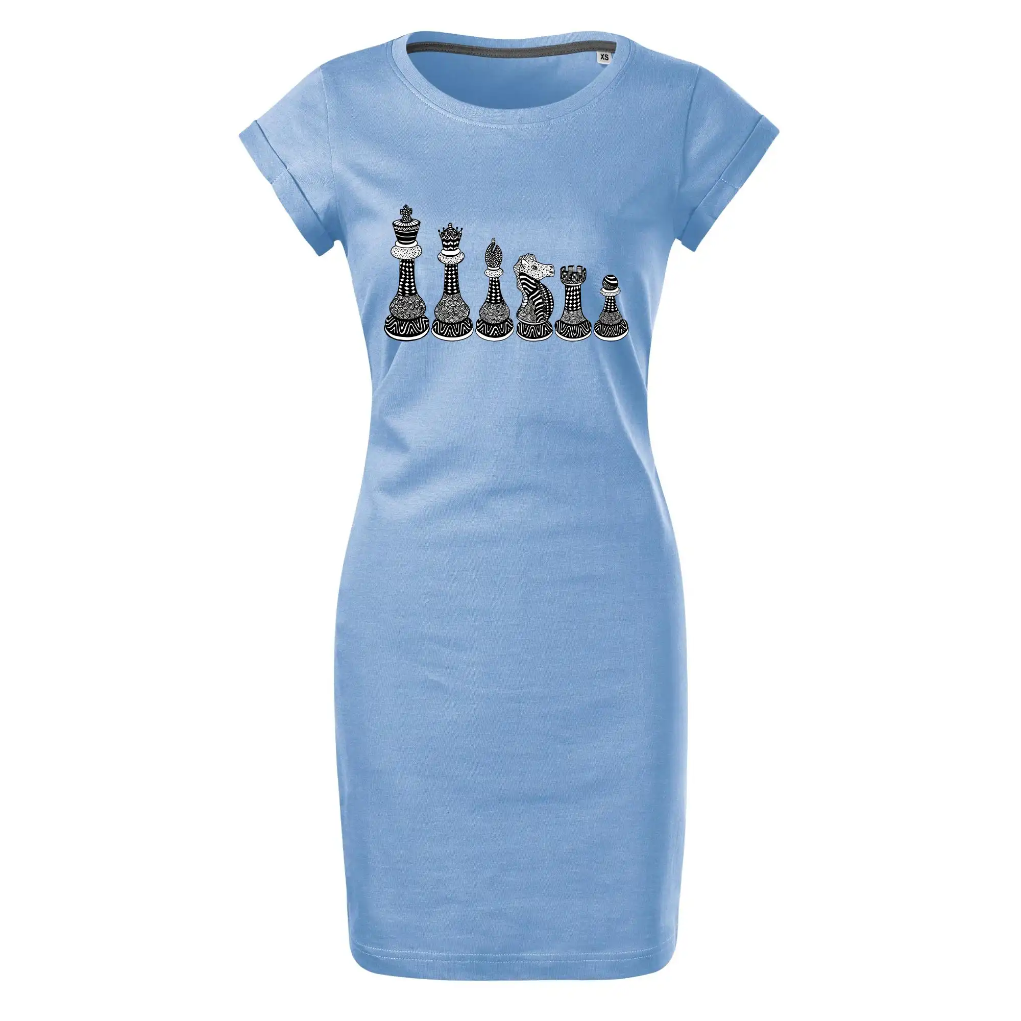 Šachové figurky v řadě - kreslené