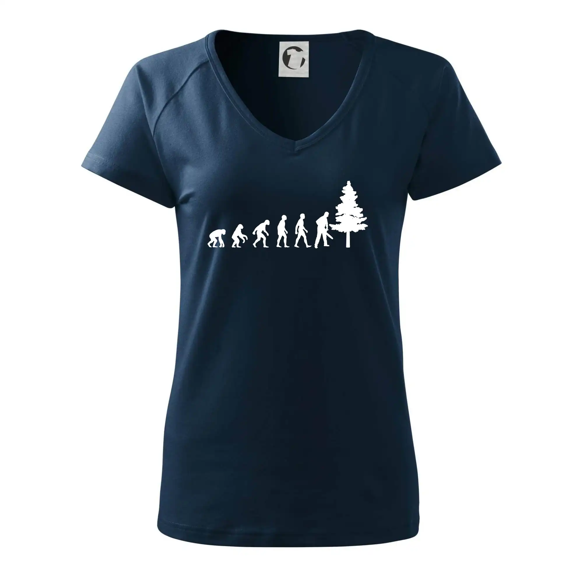 Evoluce dřevorubec - pila a strom