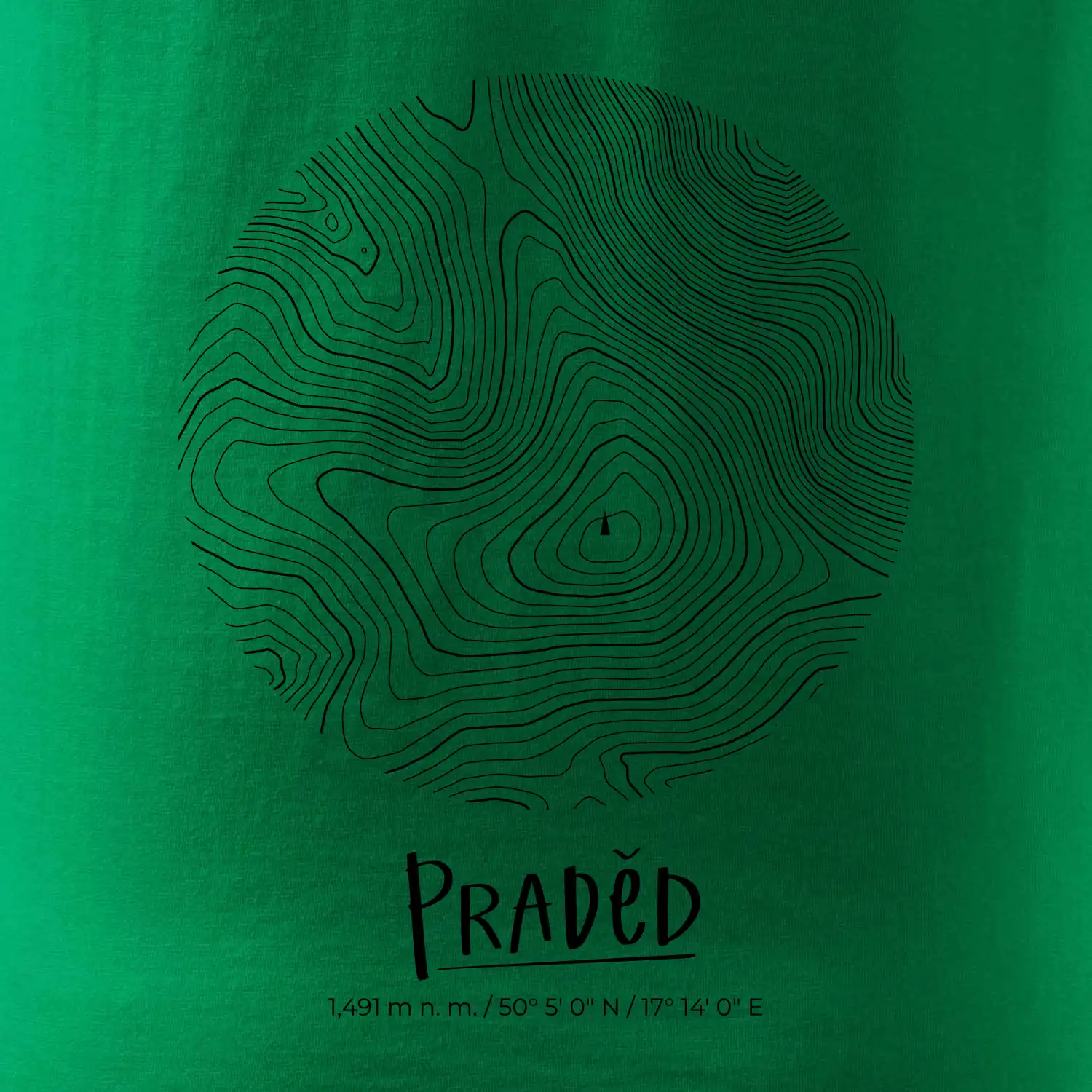 Praděd - vrstevnice v kruhu