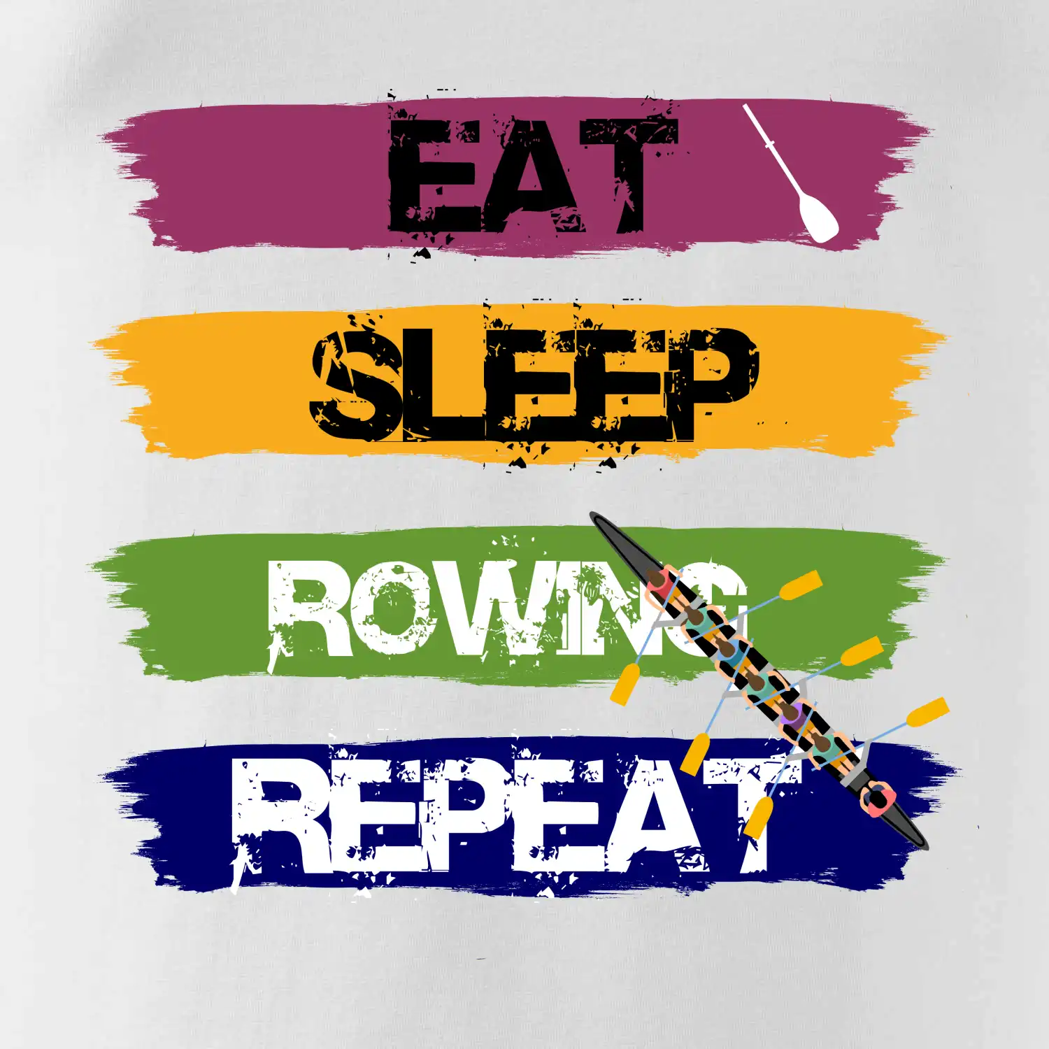 Eat sleep rowing repeat barevné