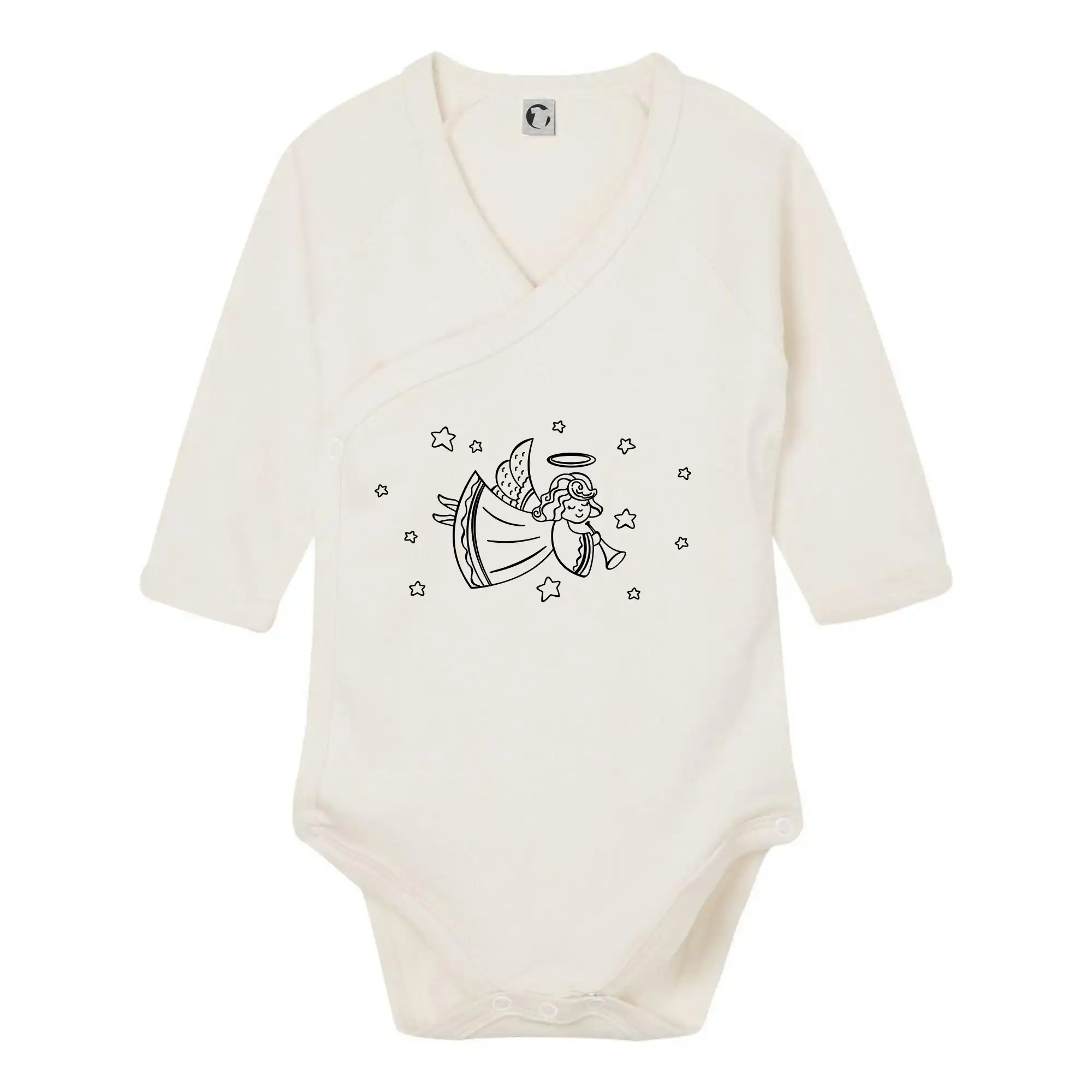 Vianočné tričká - Anjelik hrajúci - Body zavinovacie s dlhým rukávom