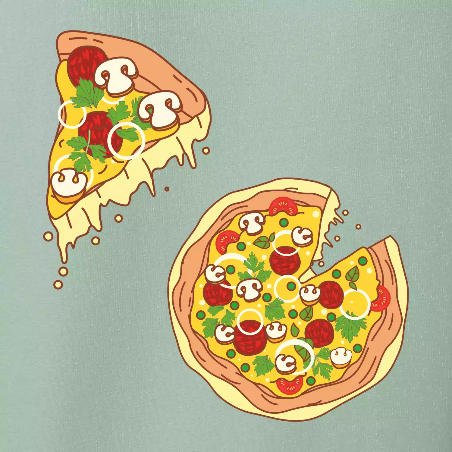 Pizza + Pizza kousek