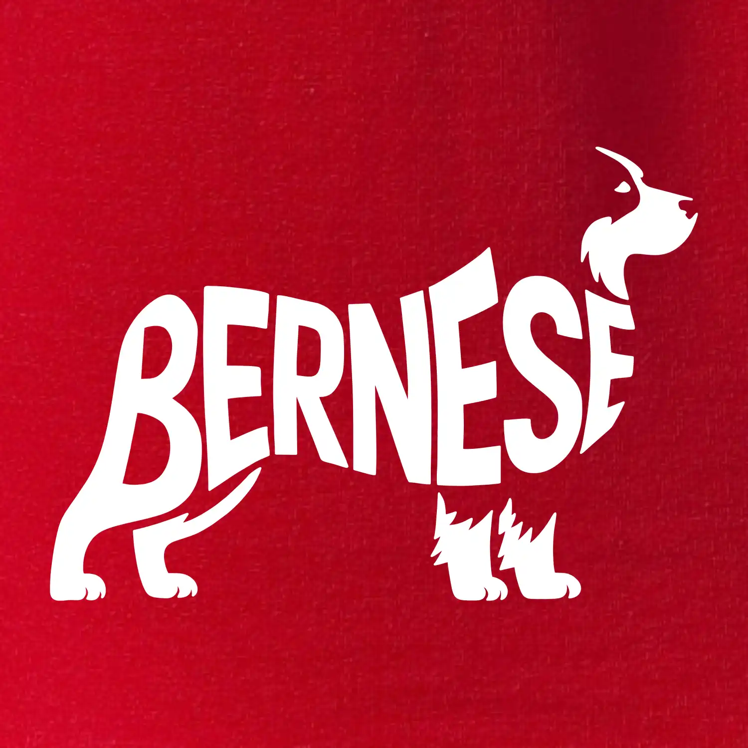 Bernese Mountain Dog nápis v těle