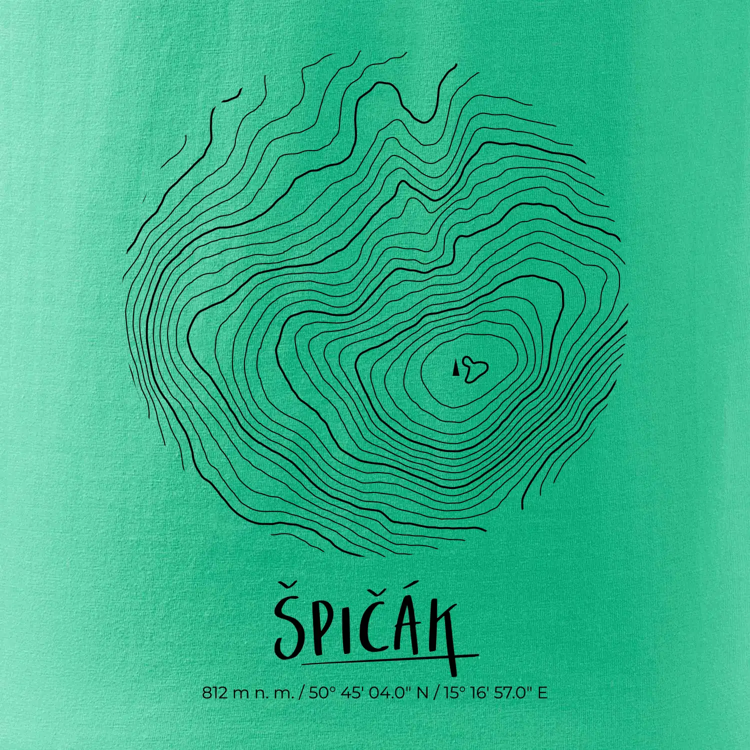 Špičák - vrstevnice v kruhu