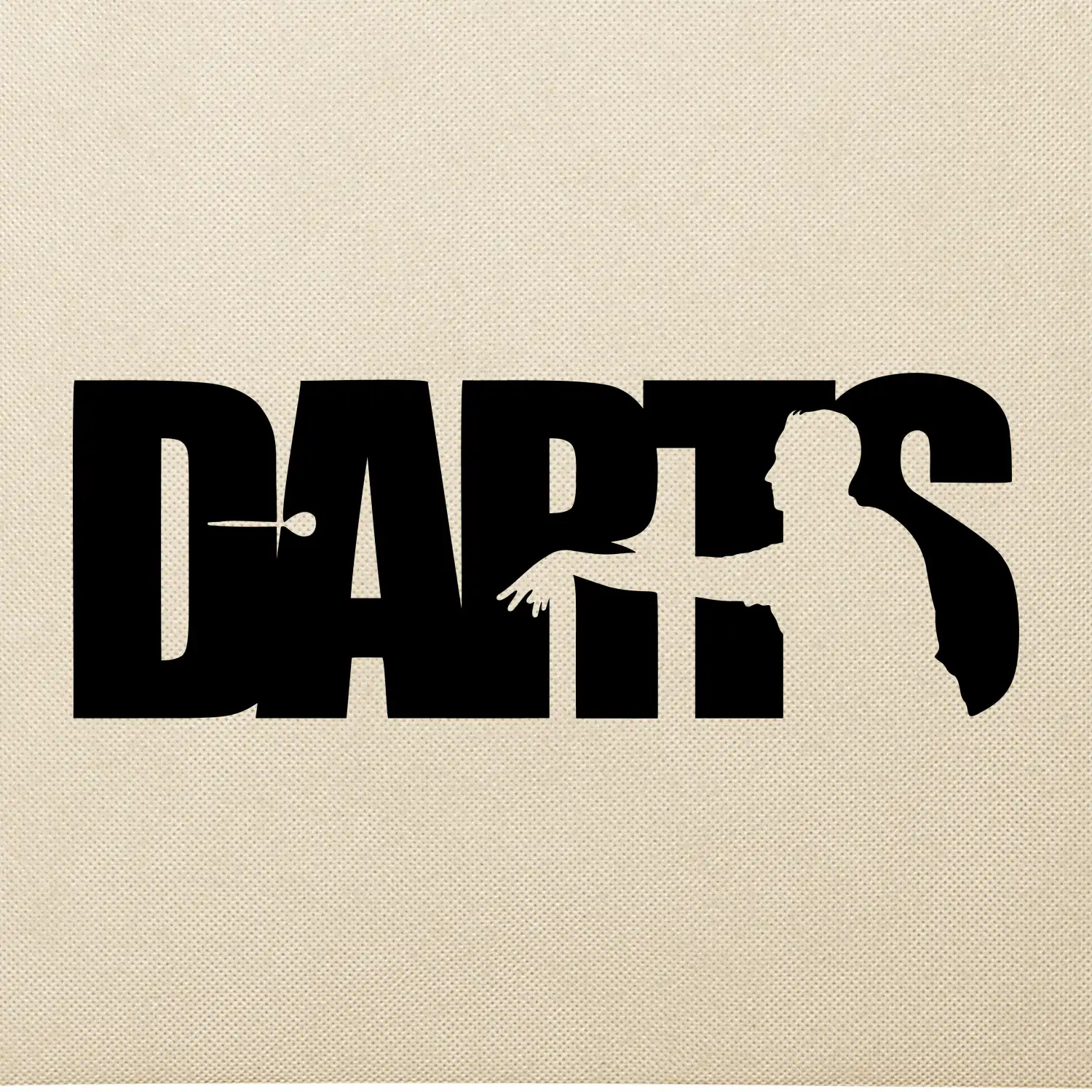 Darts - nápis se šipkařem
