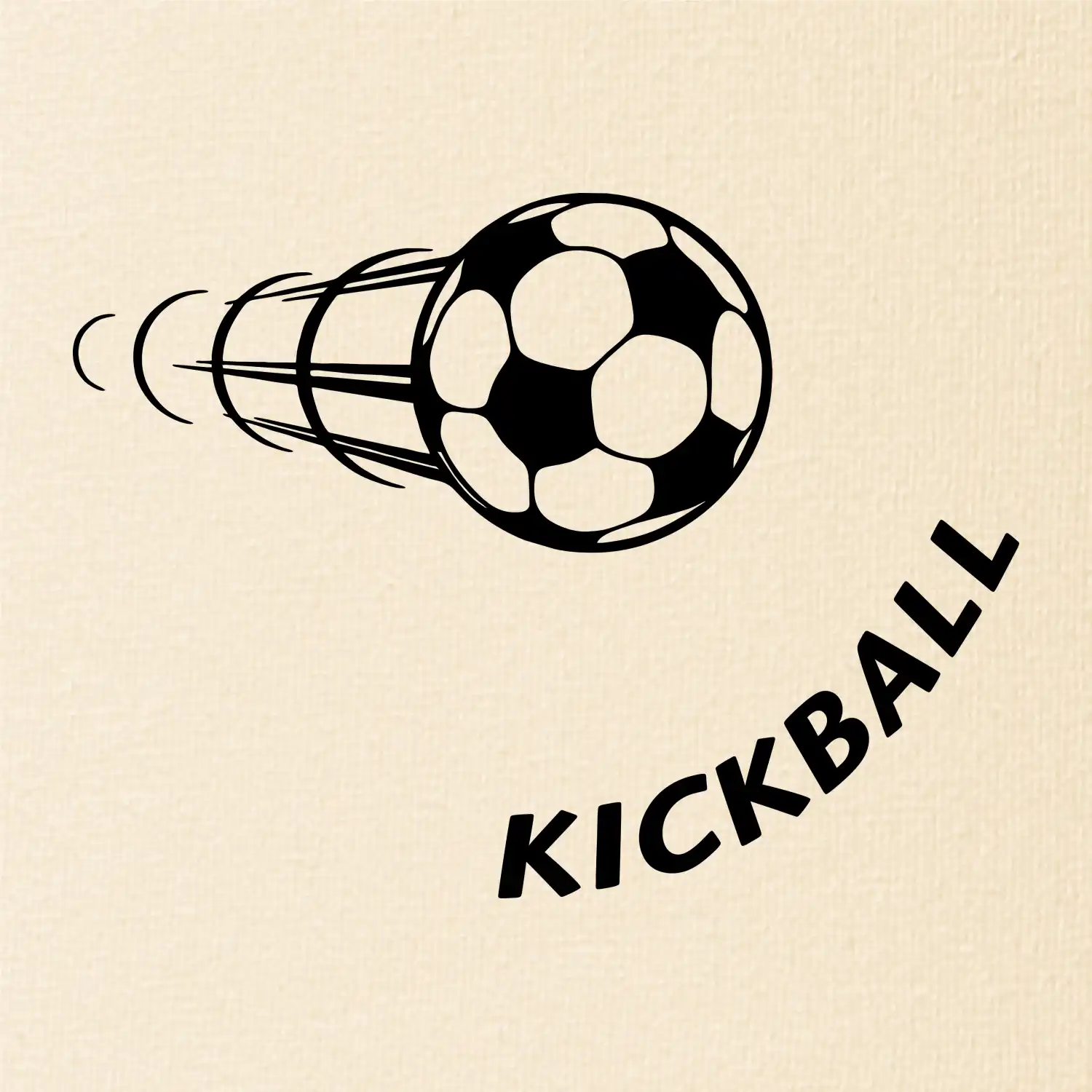 Kickball nápis šikmo