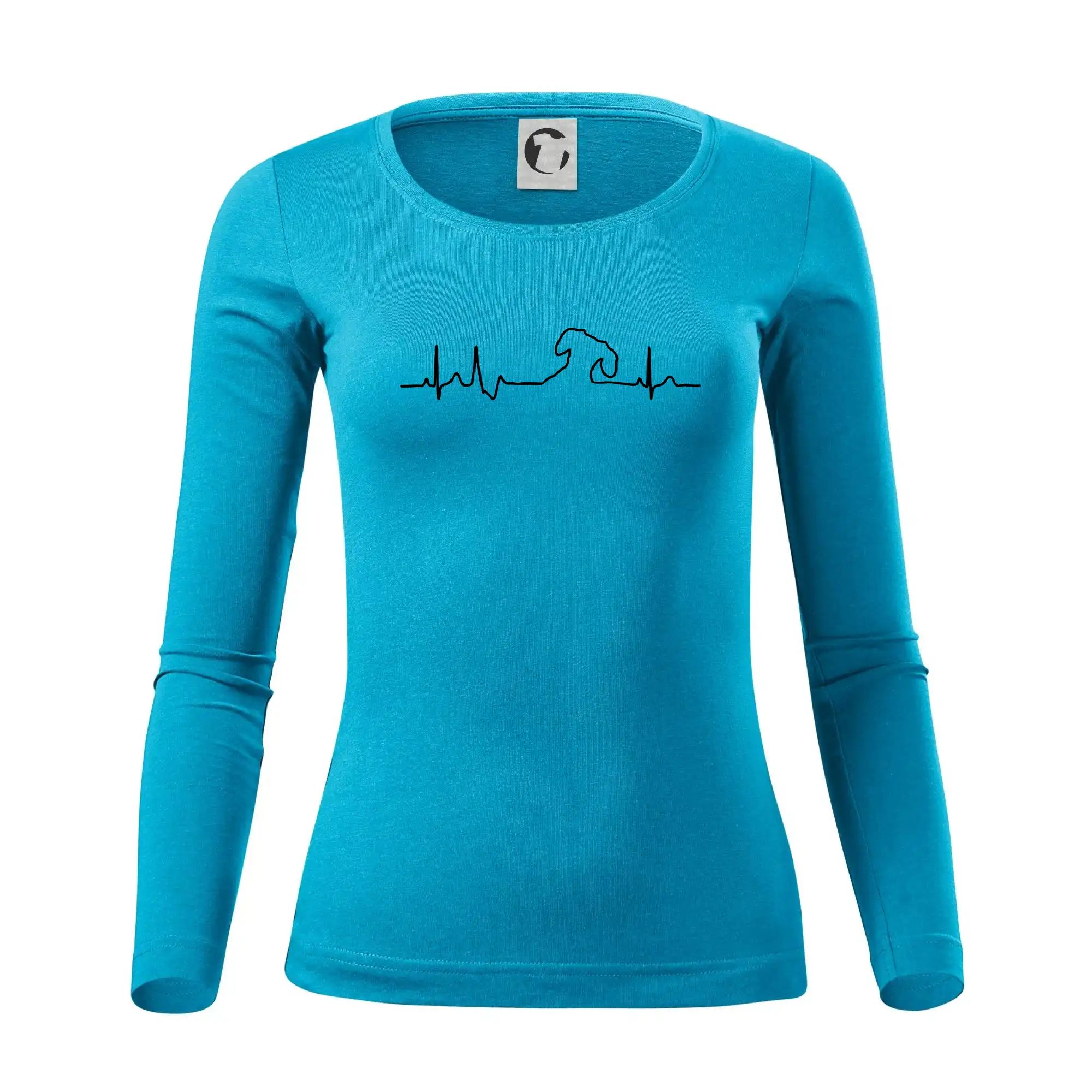 Jazvečík EKG - Dámske tričko FIT-T LS - zužené