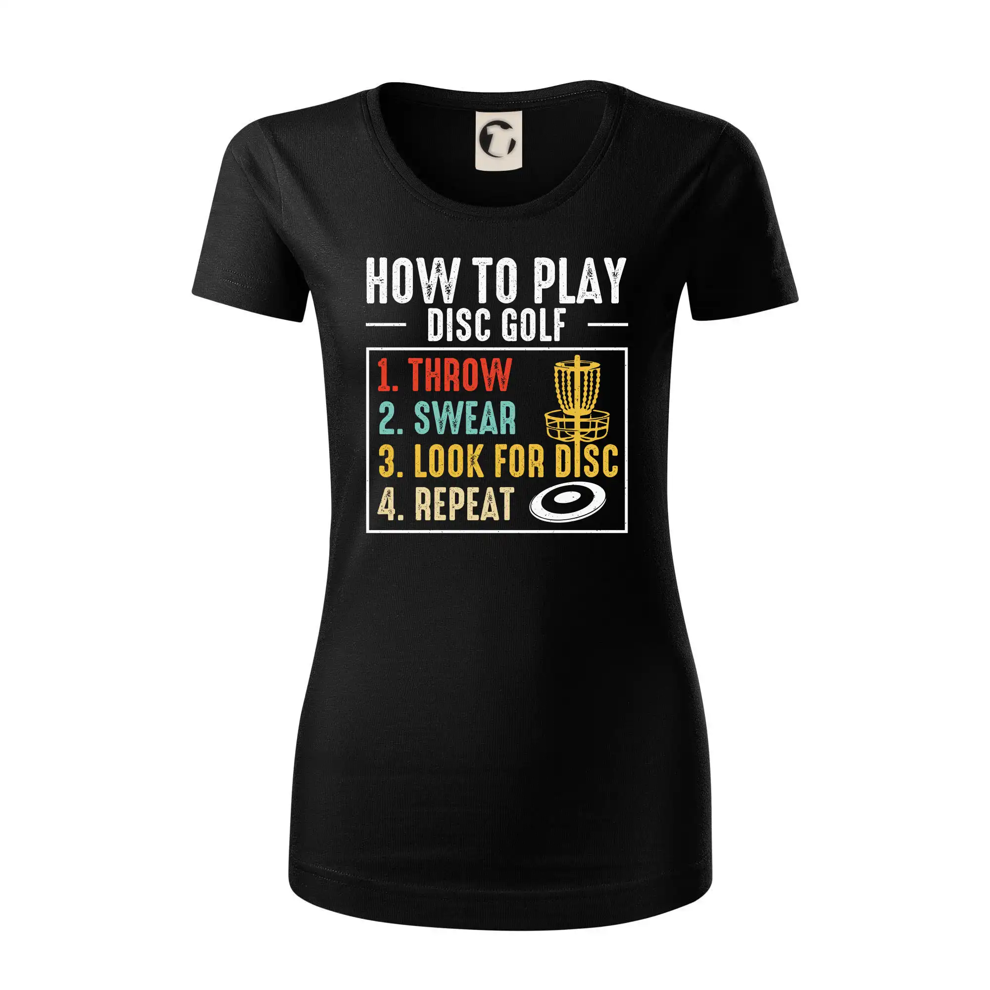 How to play disc golf - Dámske tričko z organickej bavlny Origin (GOTS)