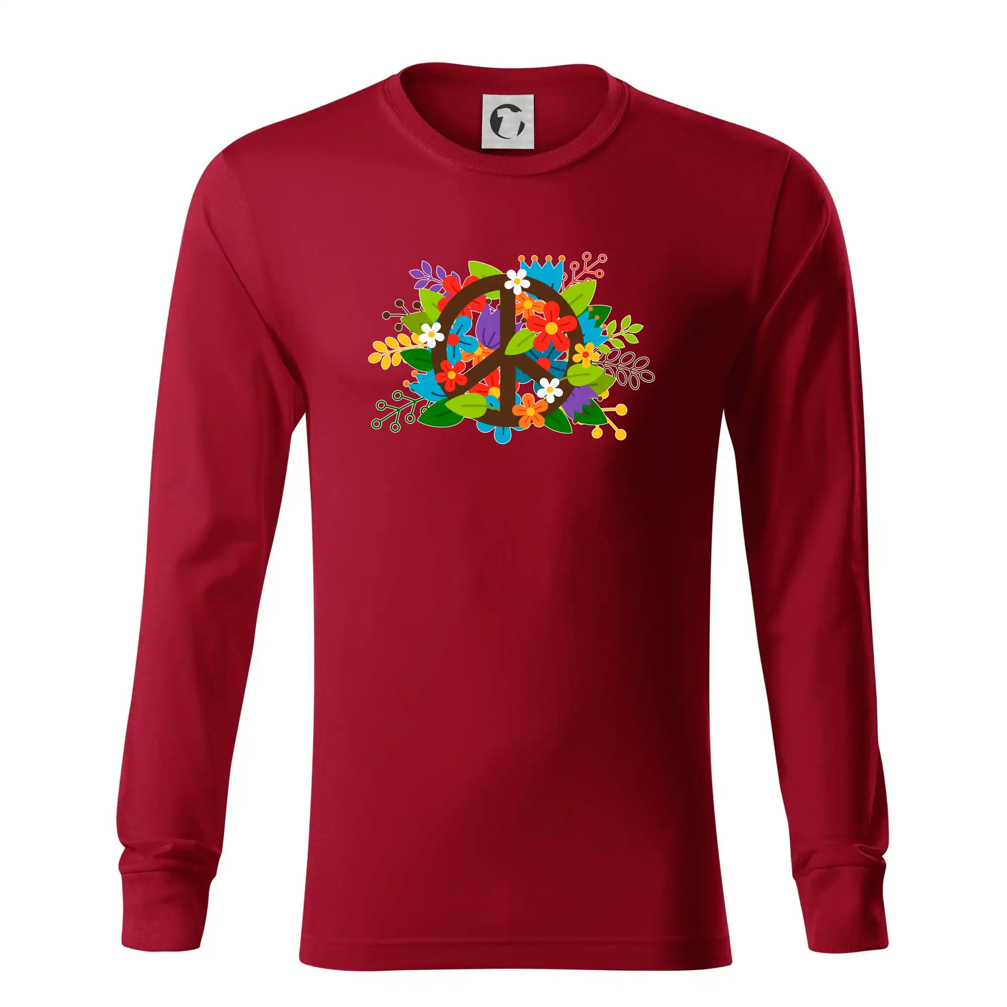 Peace symbol prorostlý květinami