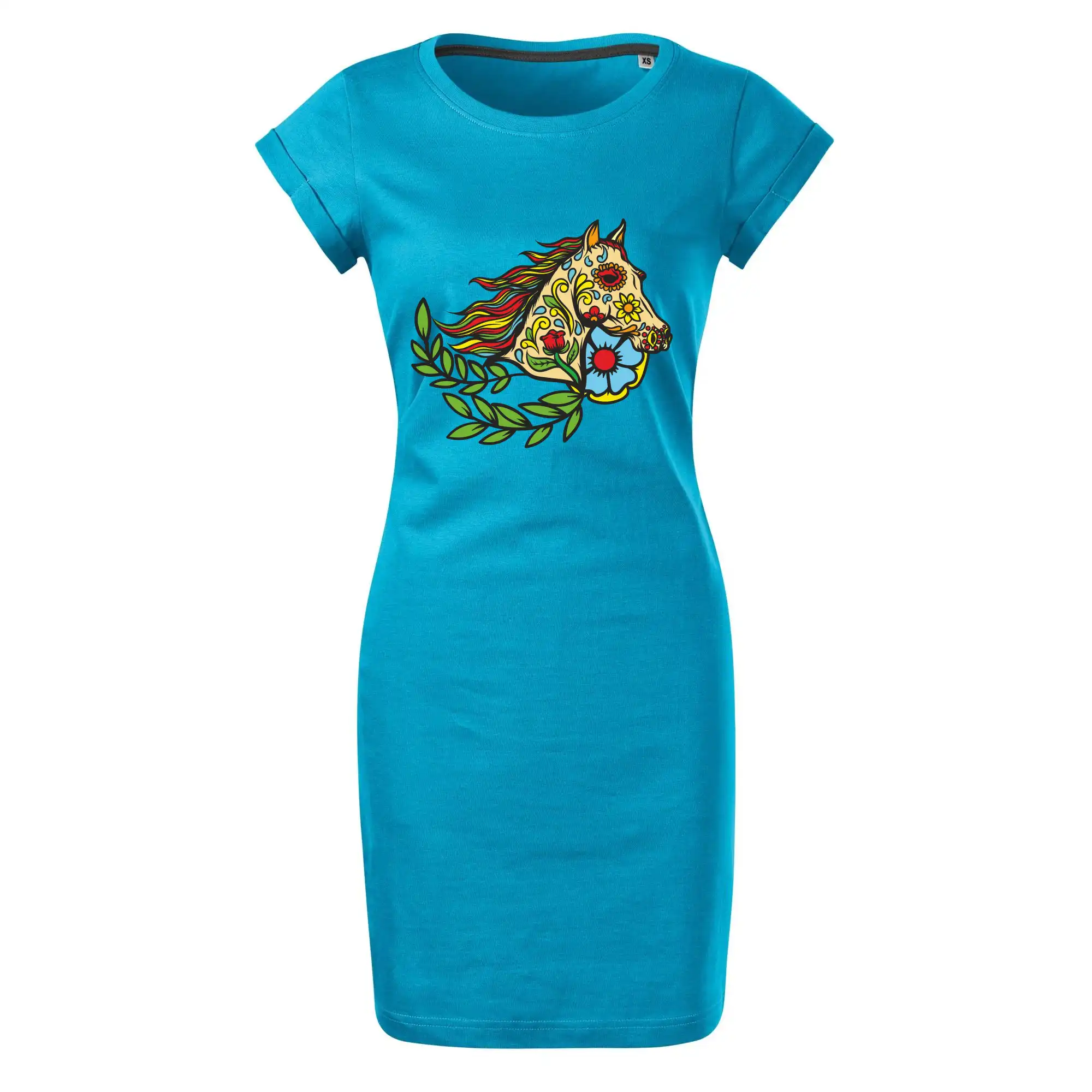 Kůň barevný s listy