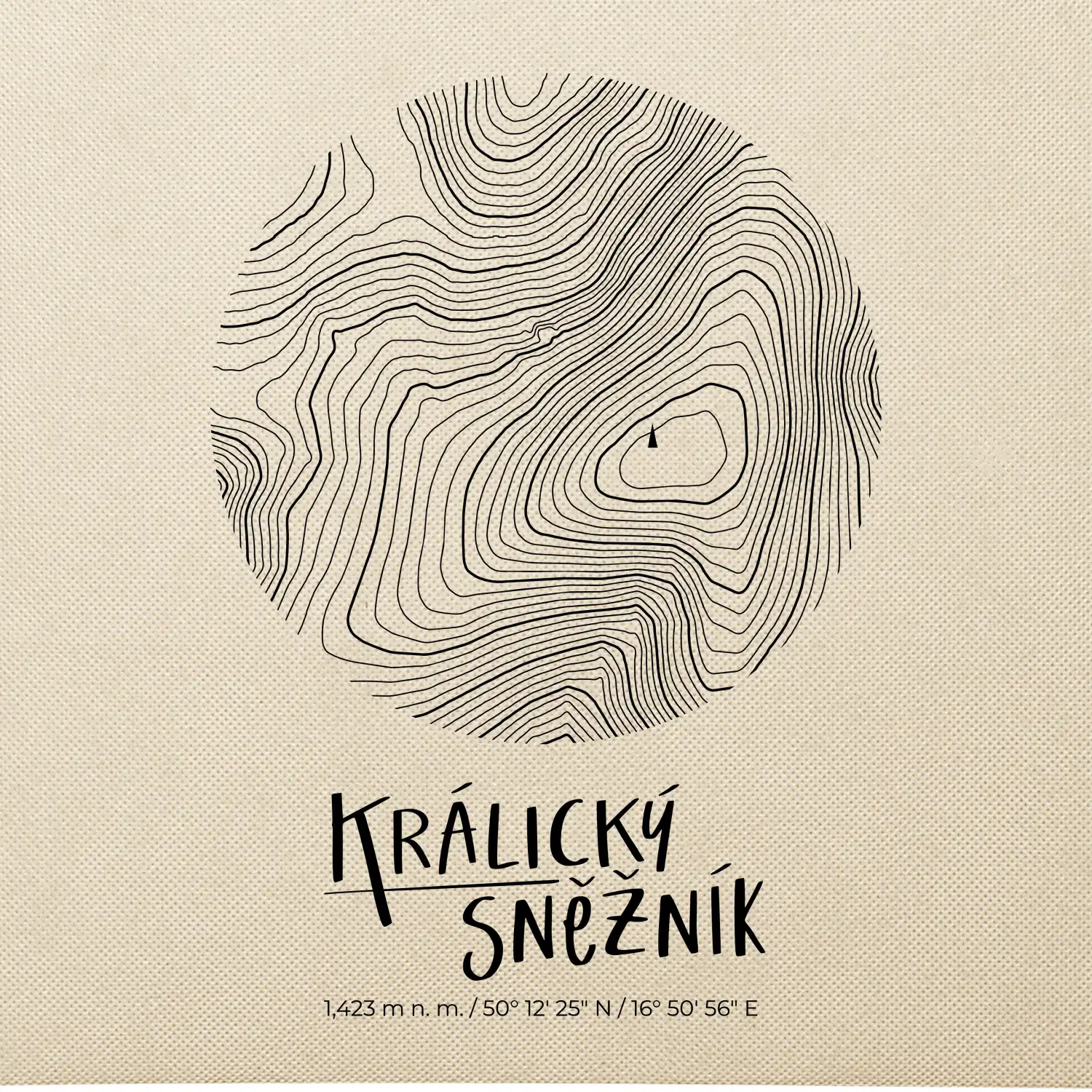 Králický Sněžník - vrstevnice v kruhu