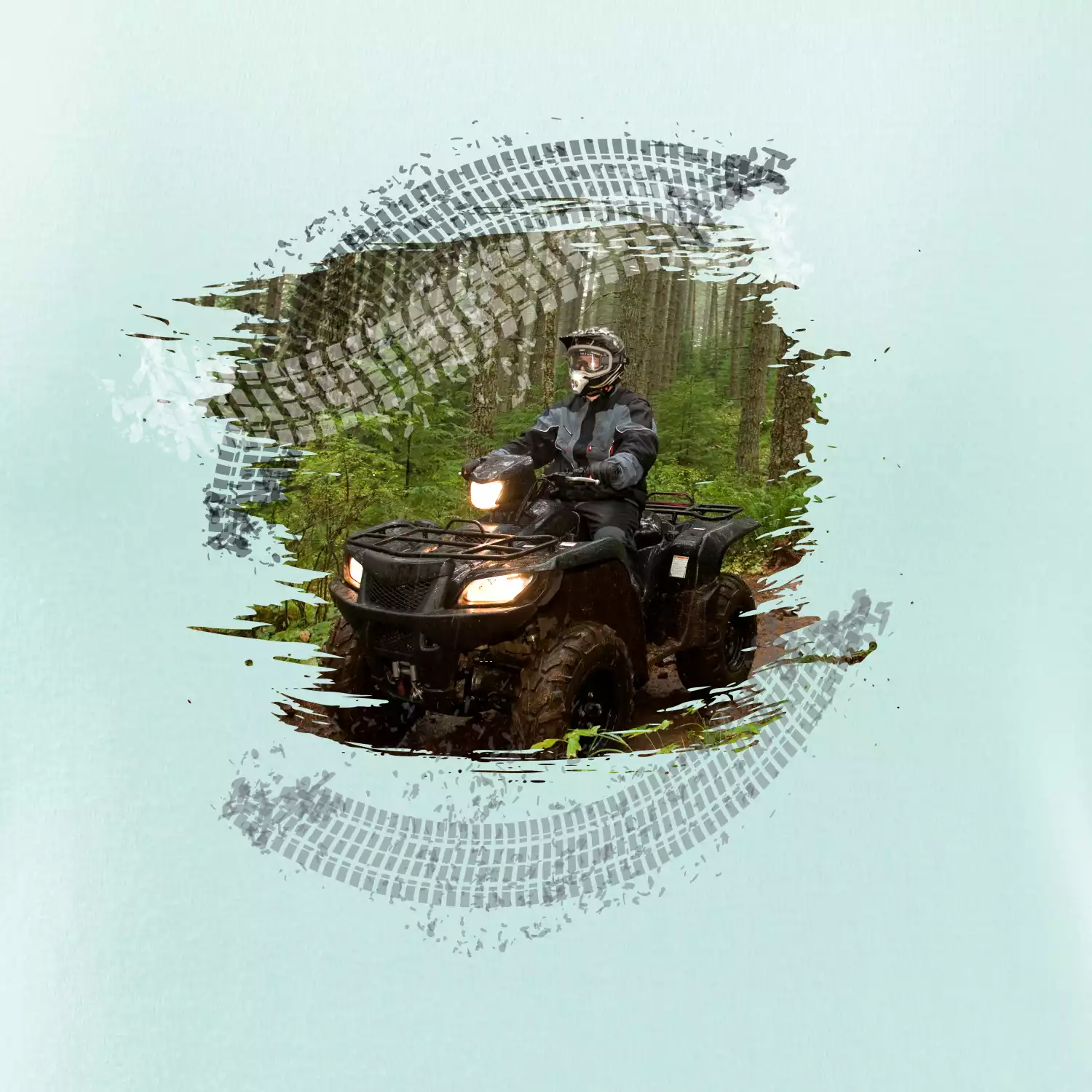 ATV čtyřkolka v lese