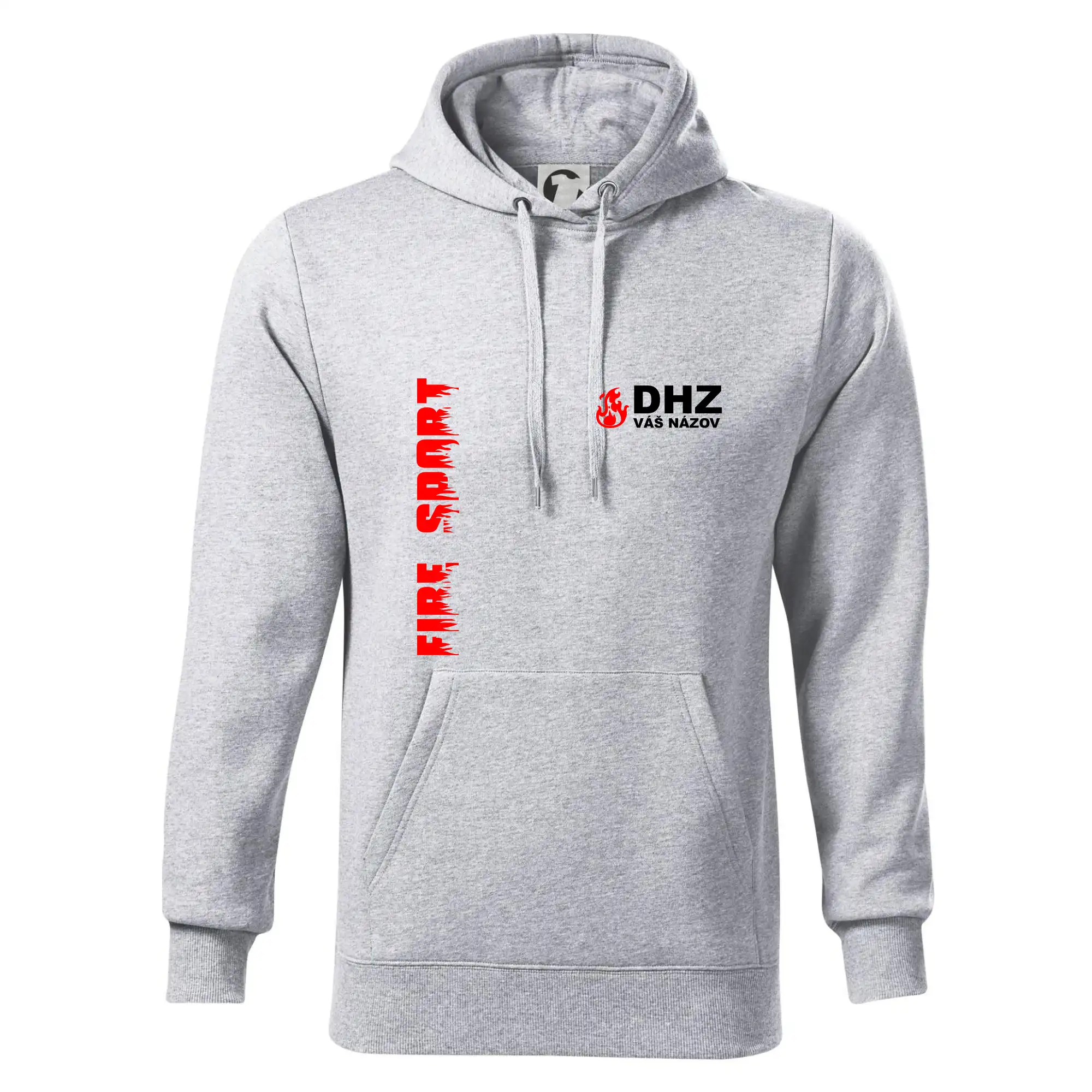 Originálne tričká pre hasičov - DHZ (oheň, firesport, názov sboru - vlastný nápis) - Mikina pánska Cape s kapucňou