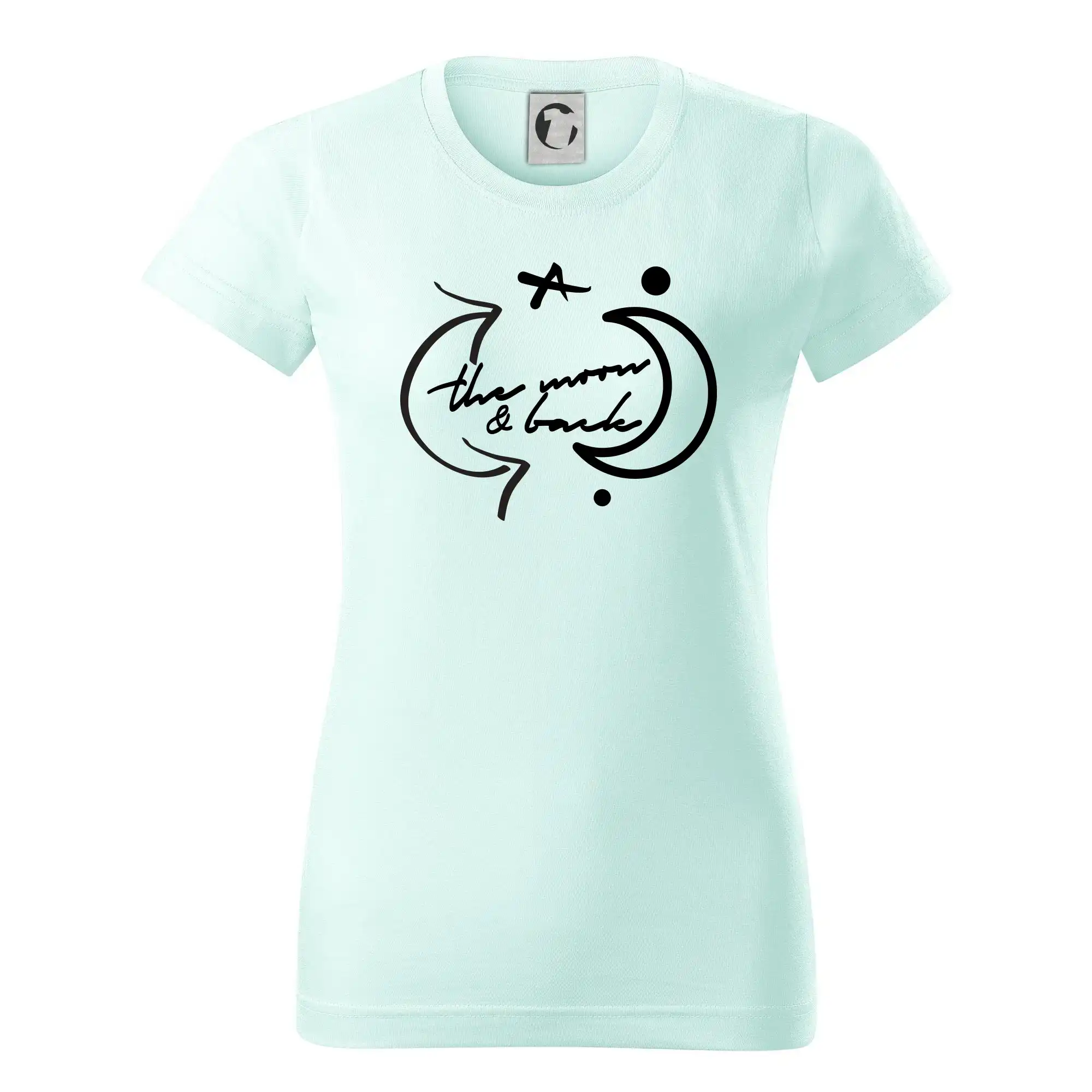Tričká pre zamilovaných - The moon and back - Dámske tričko basic - ľahko voľnejšie a dlhšie