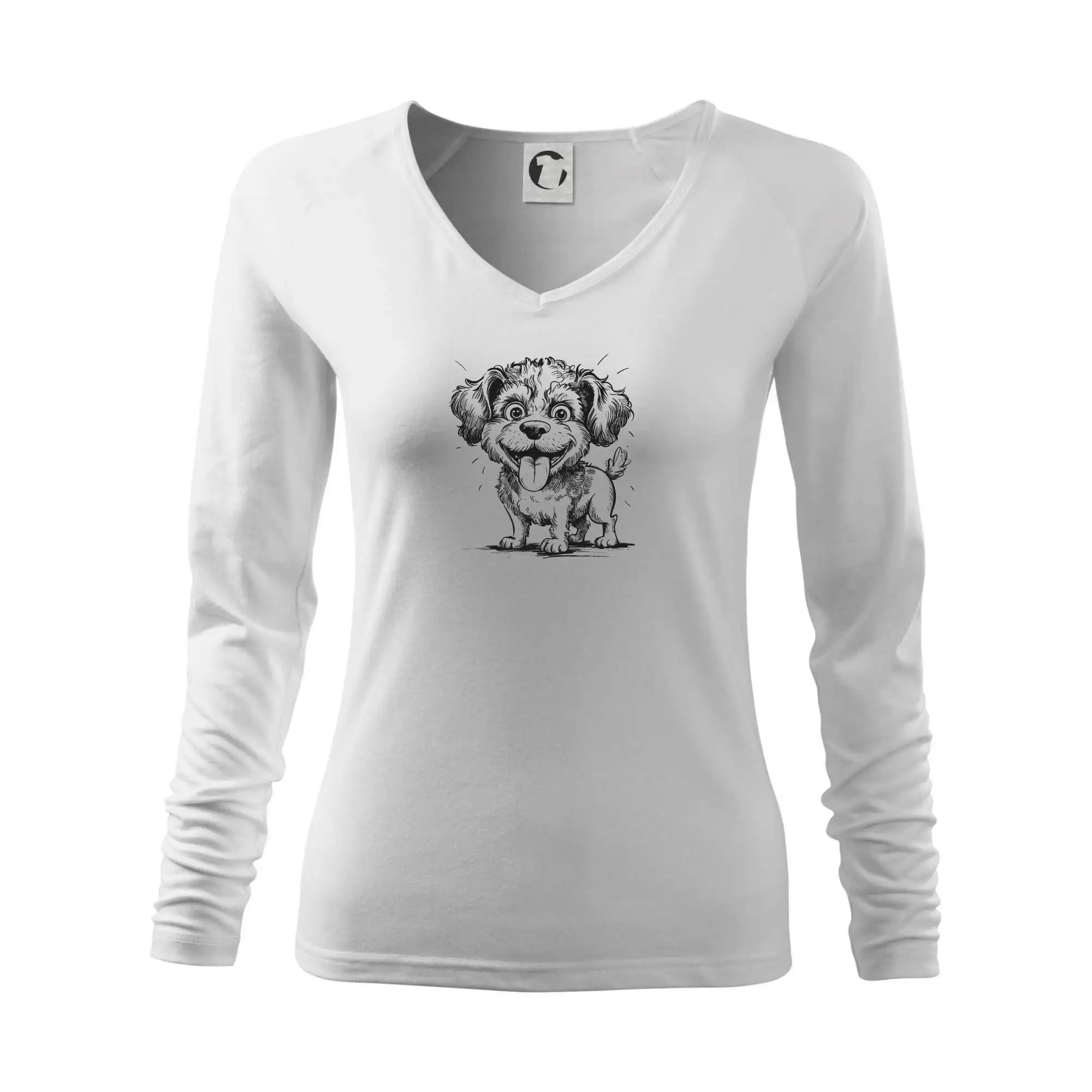 Ostatné psie plemená - Lagotto romagnolo karikatúra vypláznutý jazyk - Tričko dámske Elegance