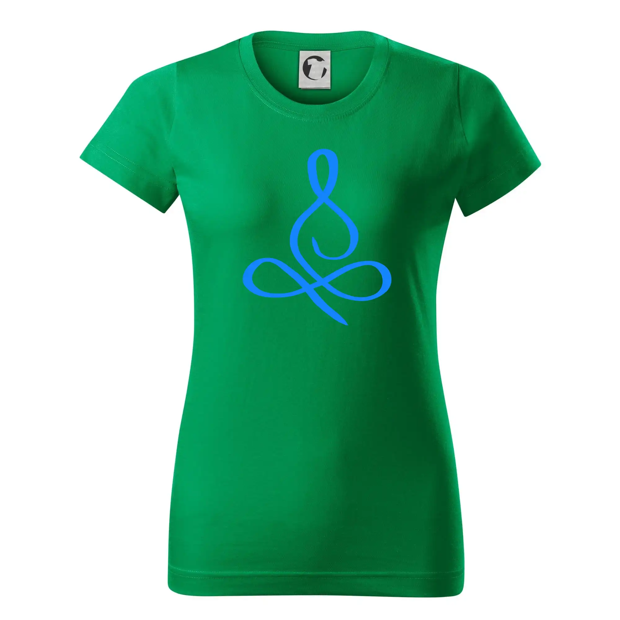 Tričká na jógu - Yoga - lotus modrý (Moňas) - Dámske tričko basic - ľahko voľnejšie a dlhšie