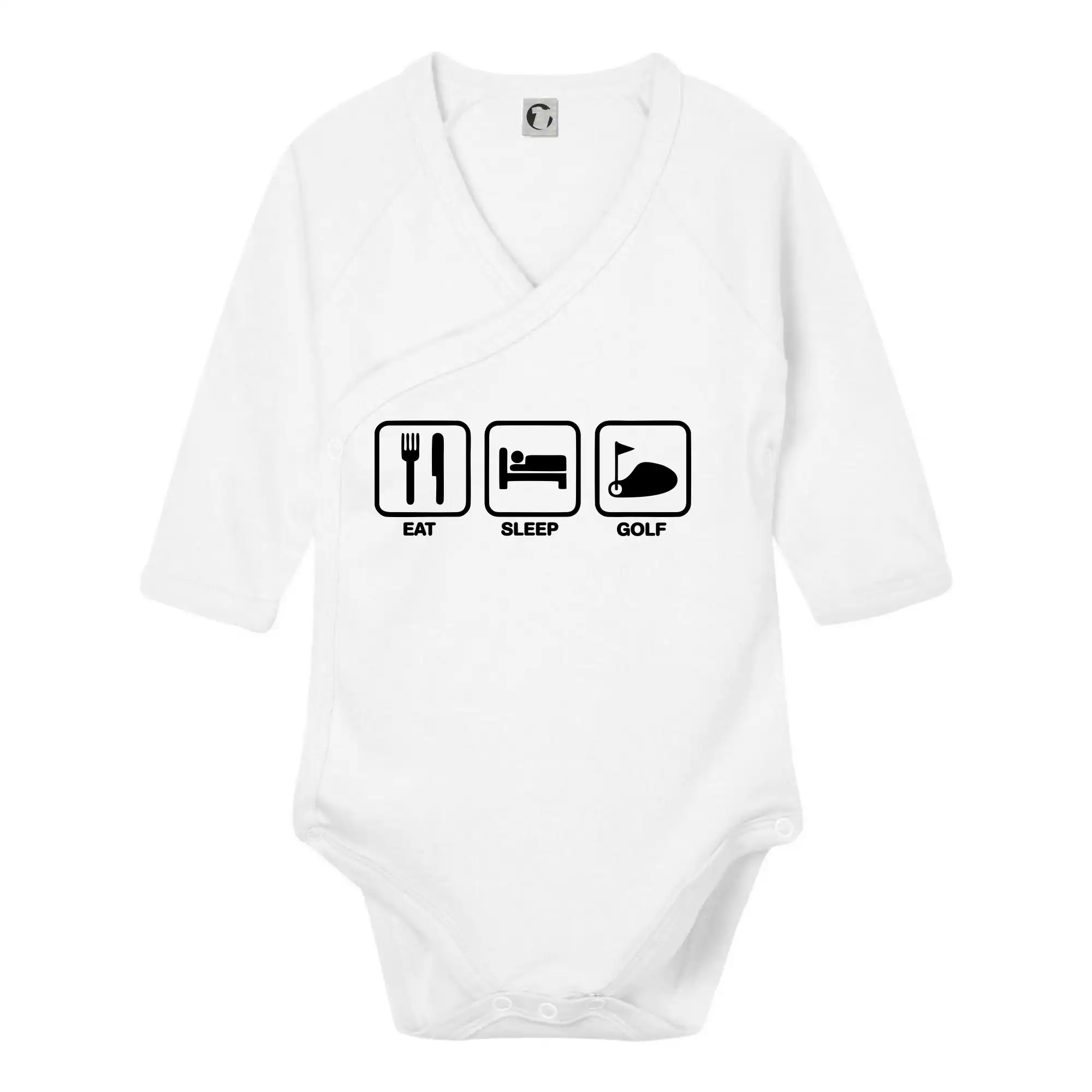 Tričká na golf - Eat sleep golf - Body zavinovacie s dlhým rukávom