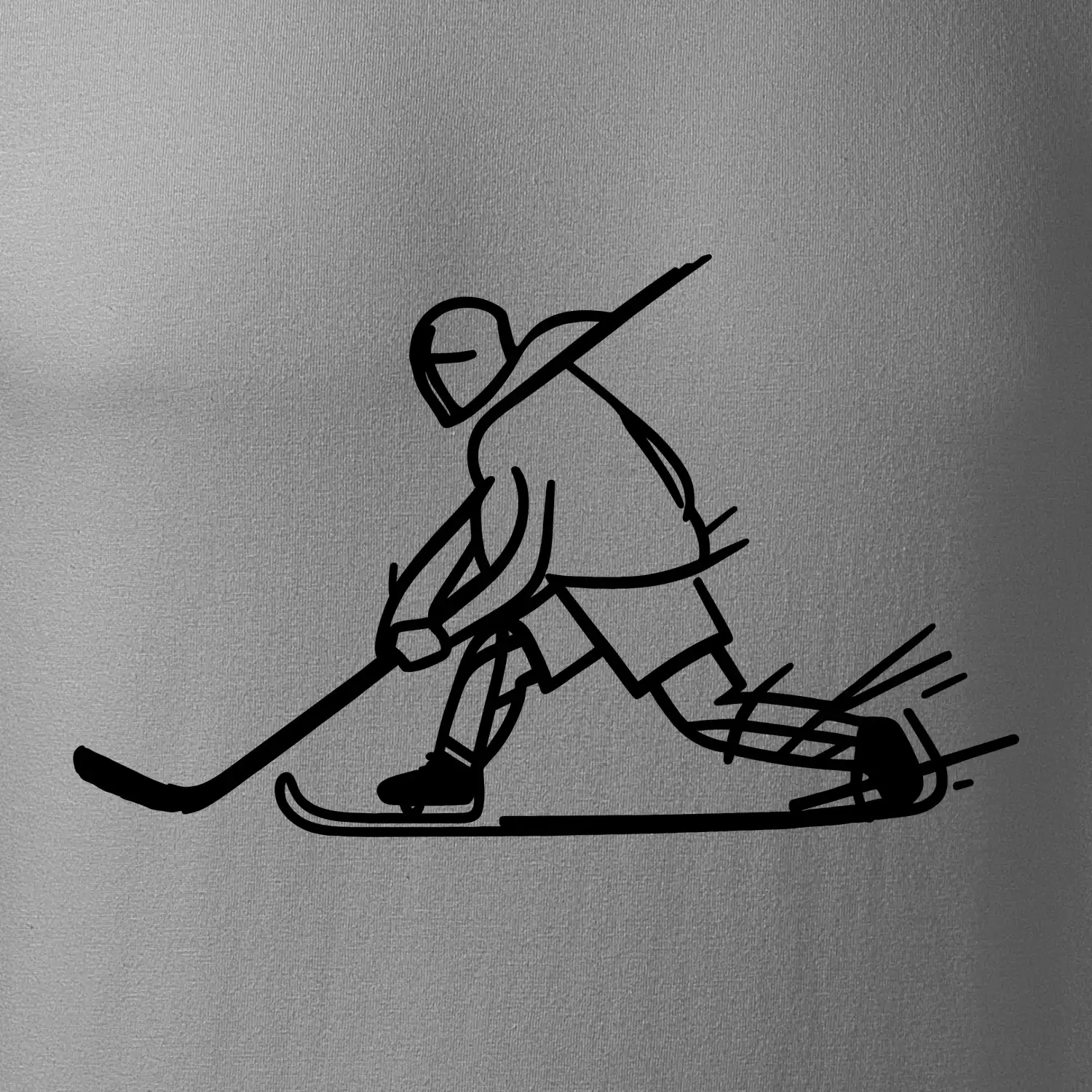 Kreslený hokejista tučnou fixou