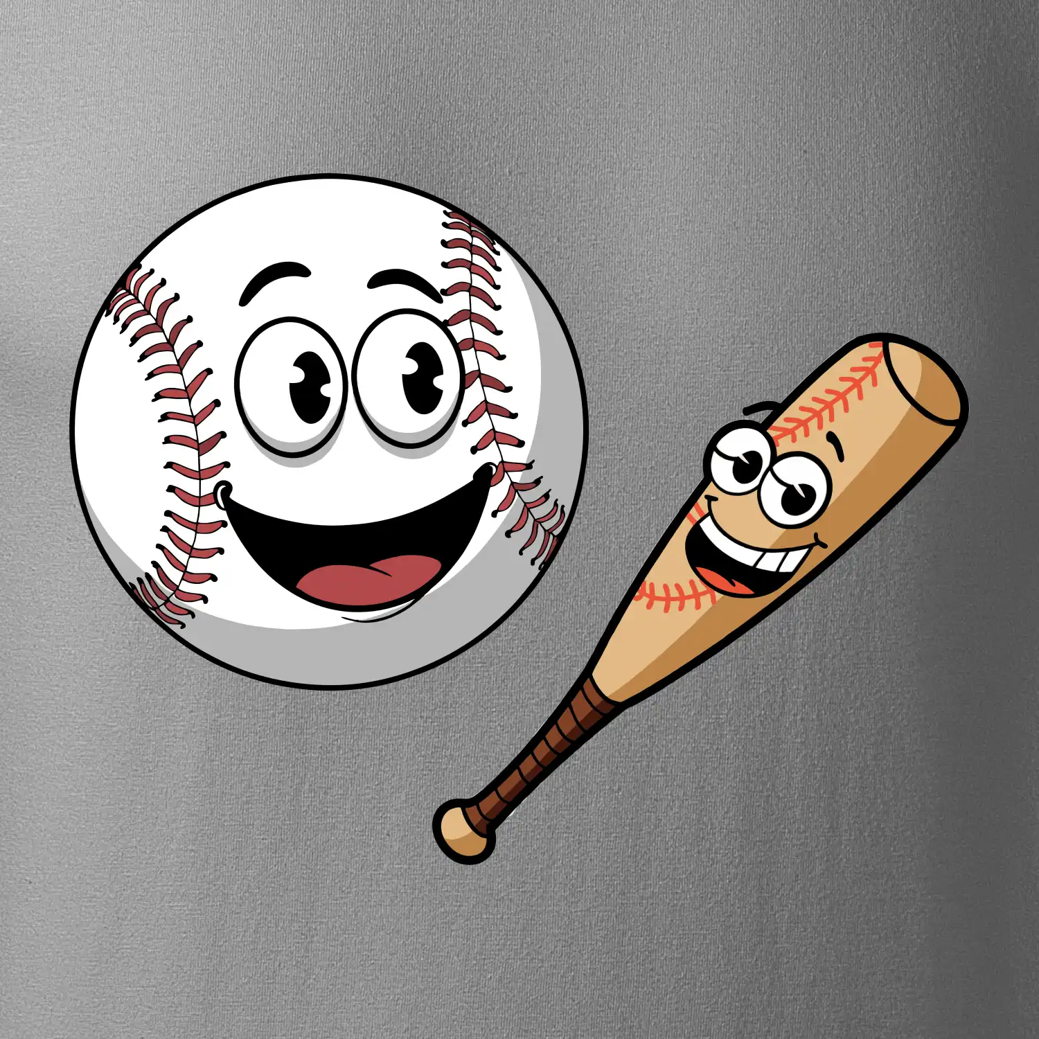 Parové triko - baseballová pálka a míček