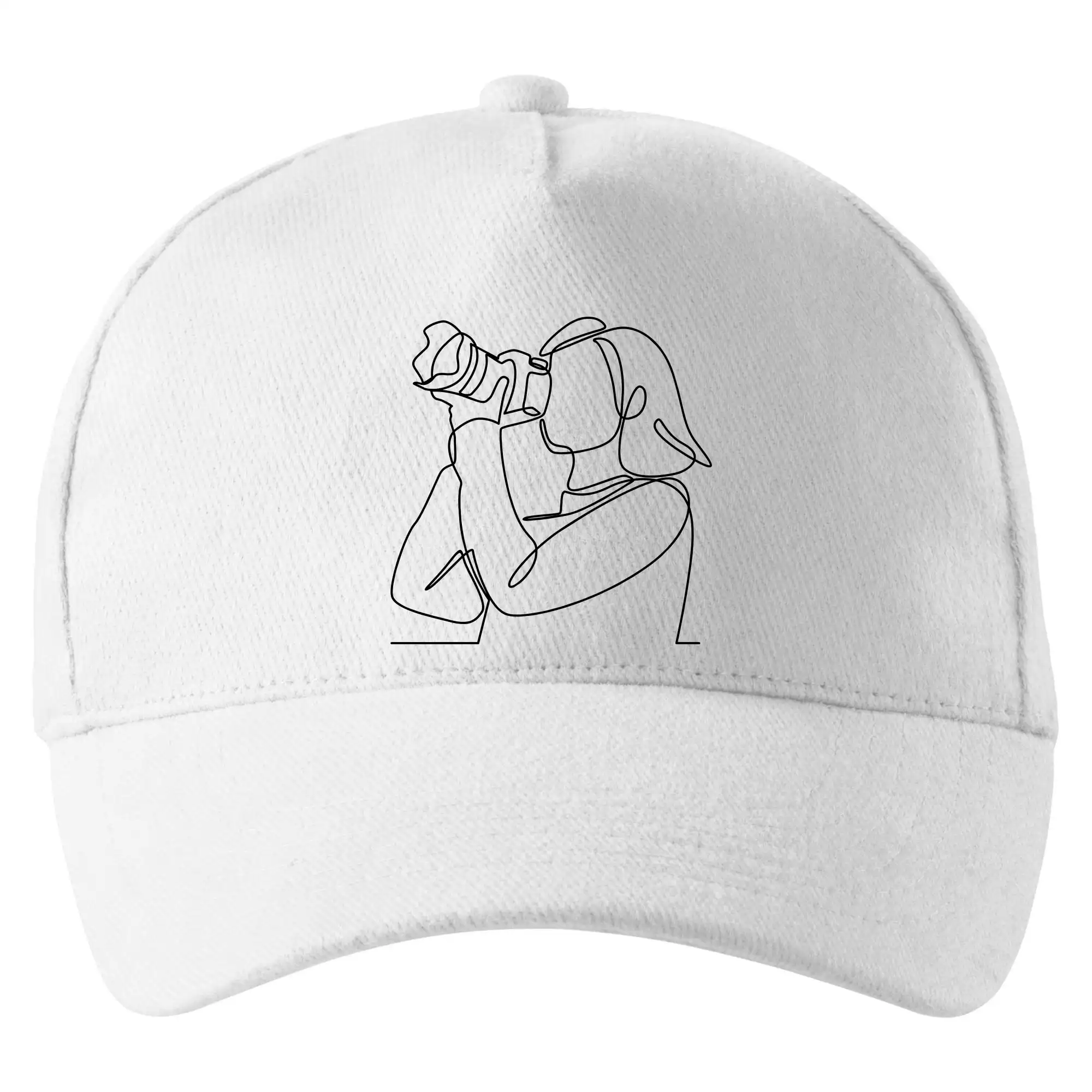 Fotografka stojící jedním tahem