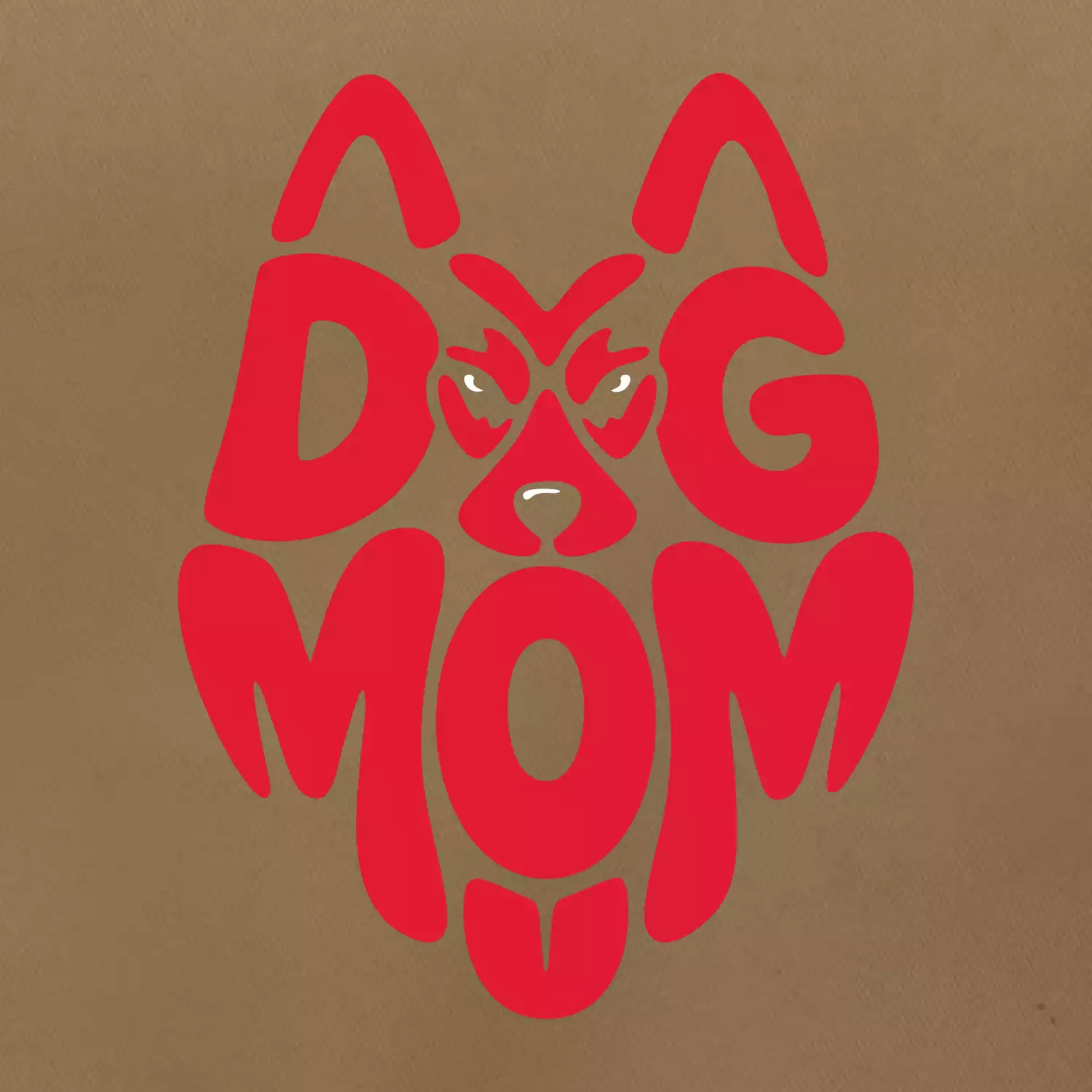 Dog mom nápis v hlavě