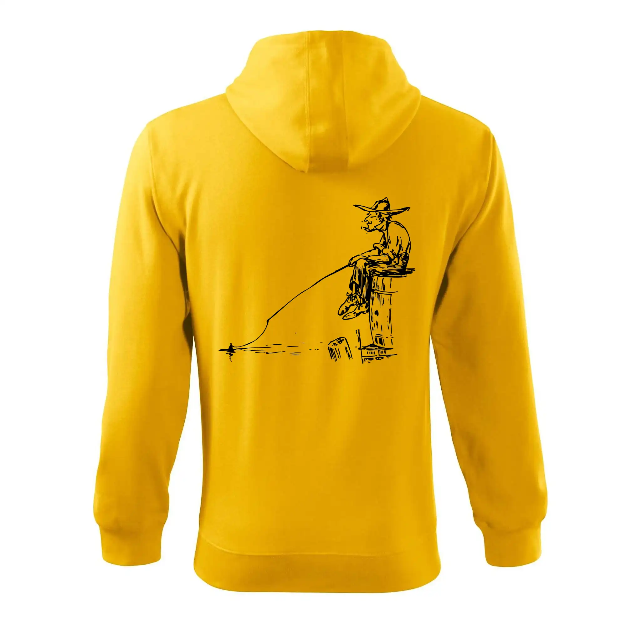 Kreslený rybář na pařezu