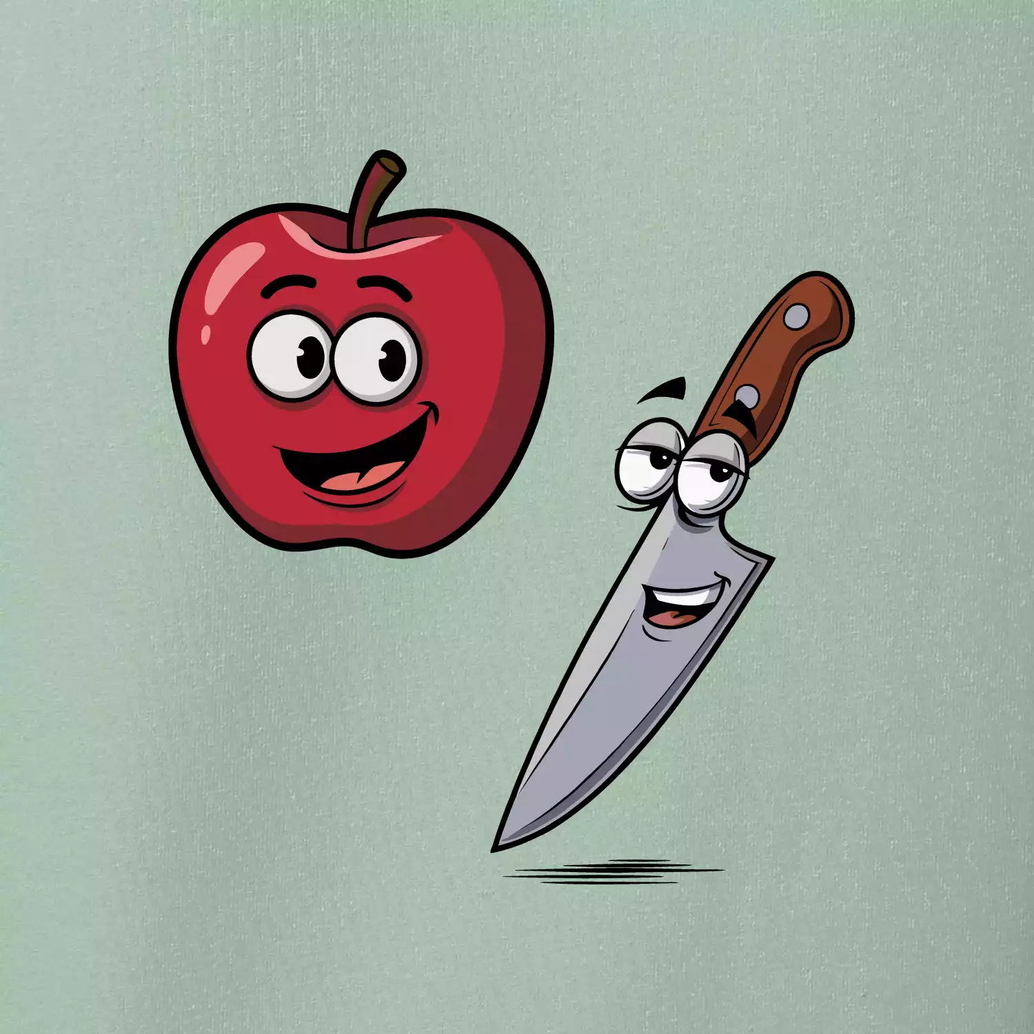 Parové triko - Jablko a nůž