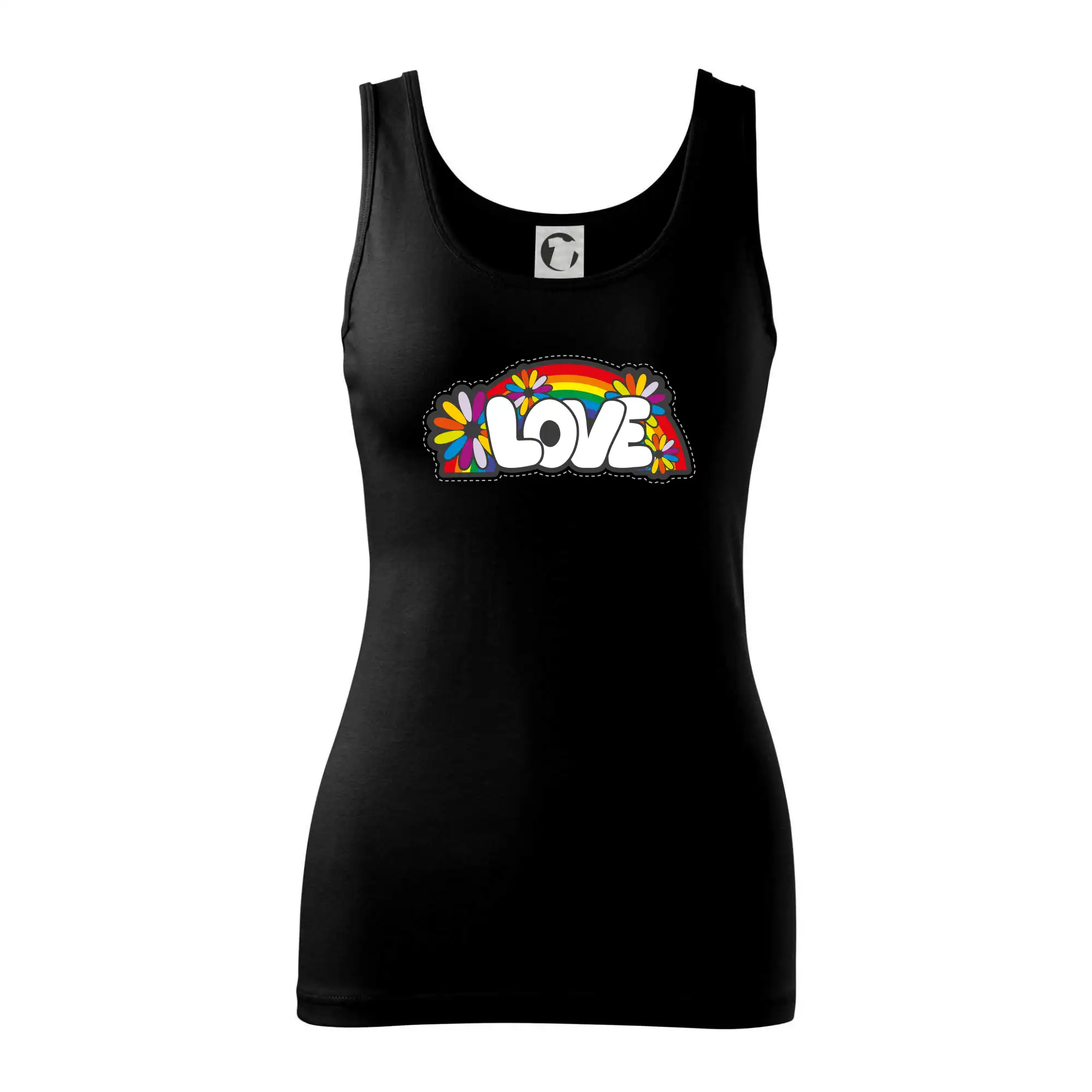 Tričká pre pohodový ľudí - Love s dúhou v pozadí - Dámske tielko