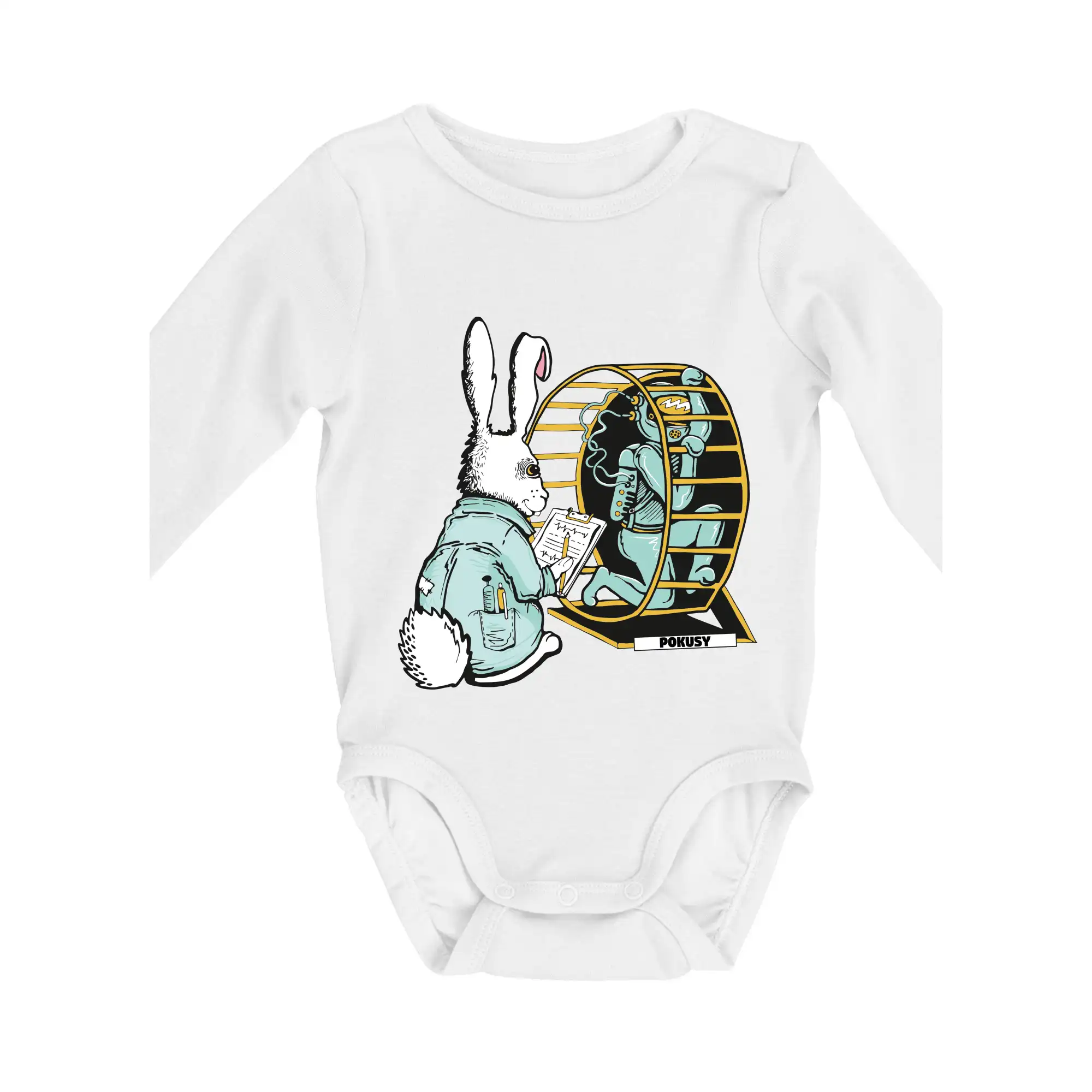 Tričká so zvieratami - Pokusy na ľuďoch (Pecka Design) - Body dojčenské s dlhým rukávom