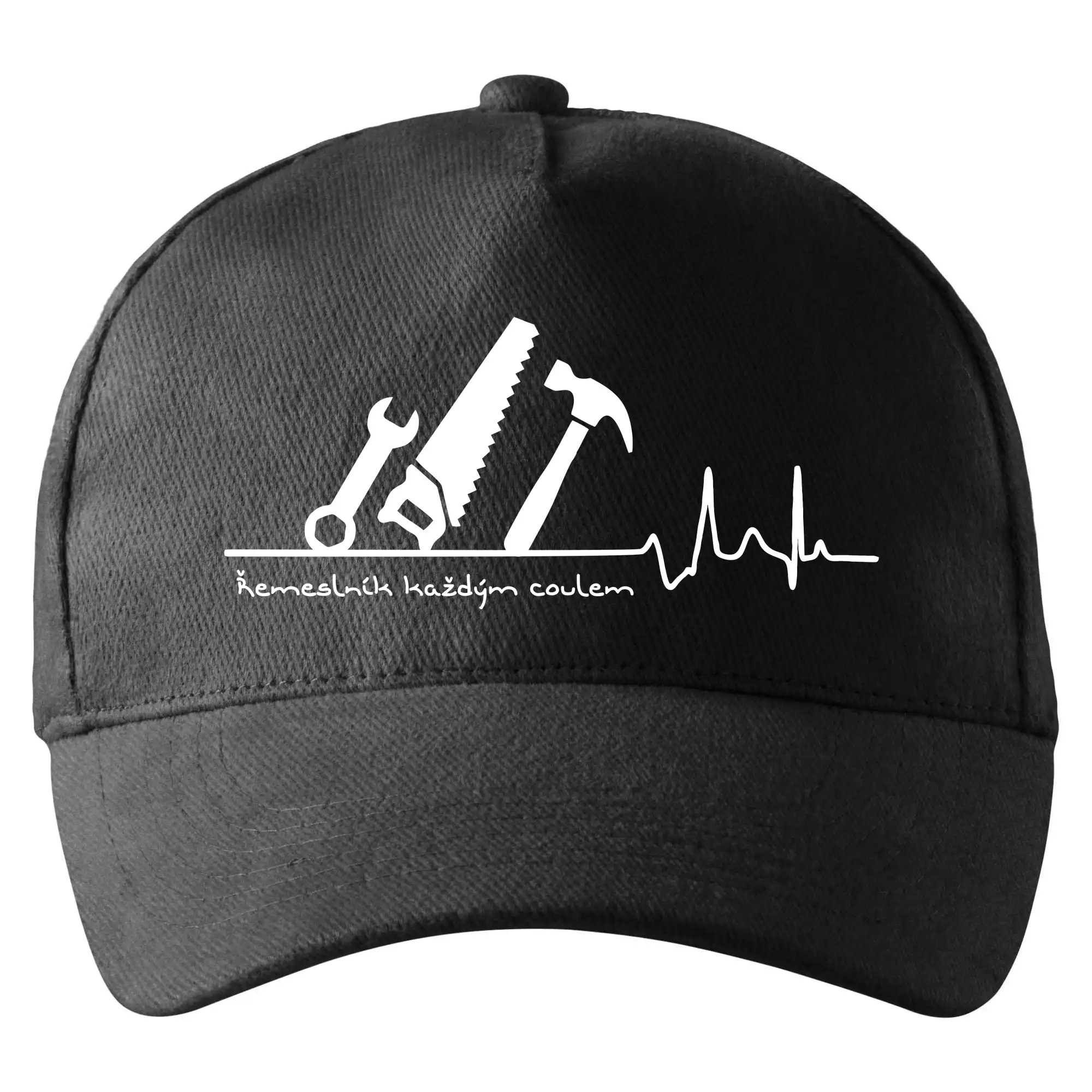 Vtipné tričká do práce - Ekg řemeslník každým coulem - Šiltovka so zahnutým šiltom a mosaznou sponou