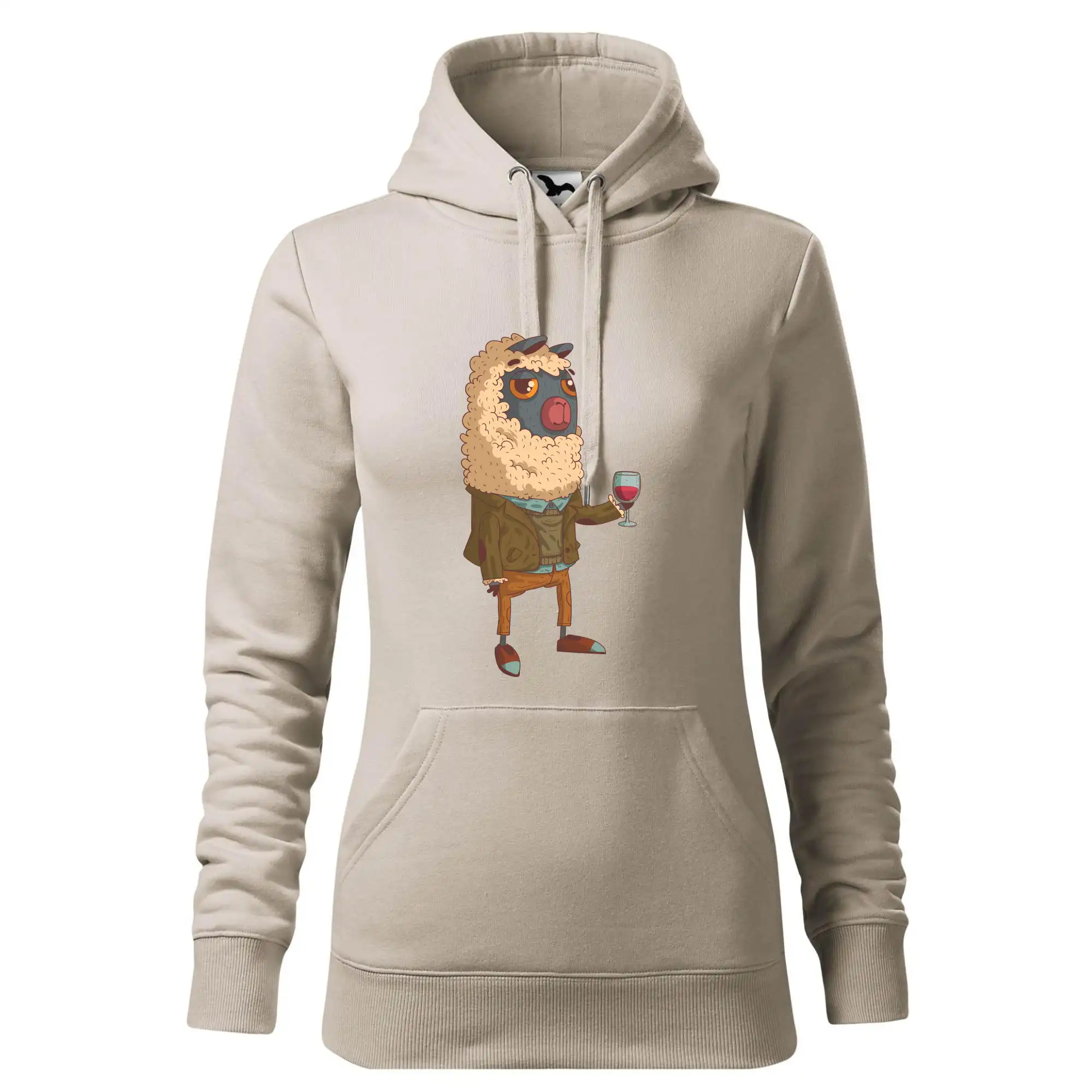 Alpaka s vínem muž