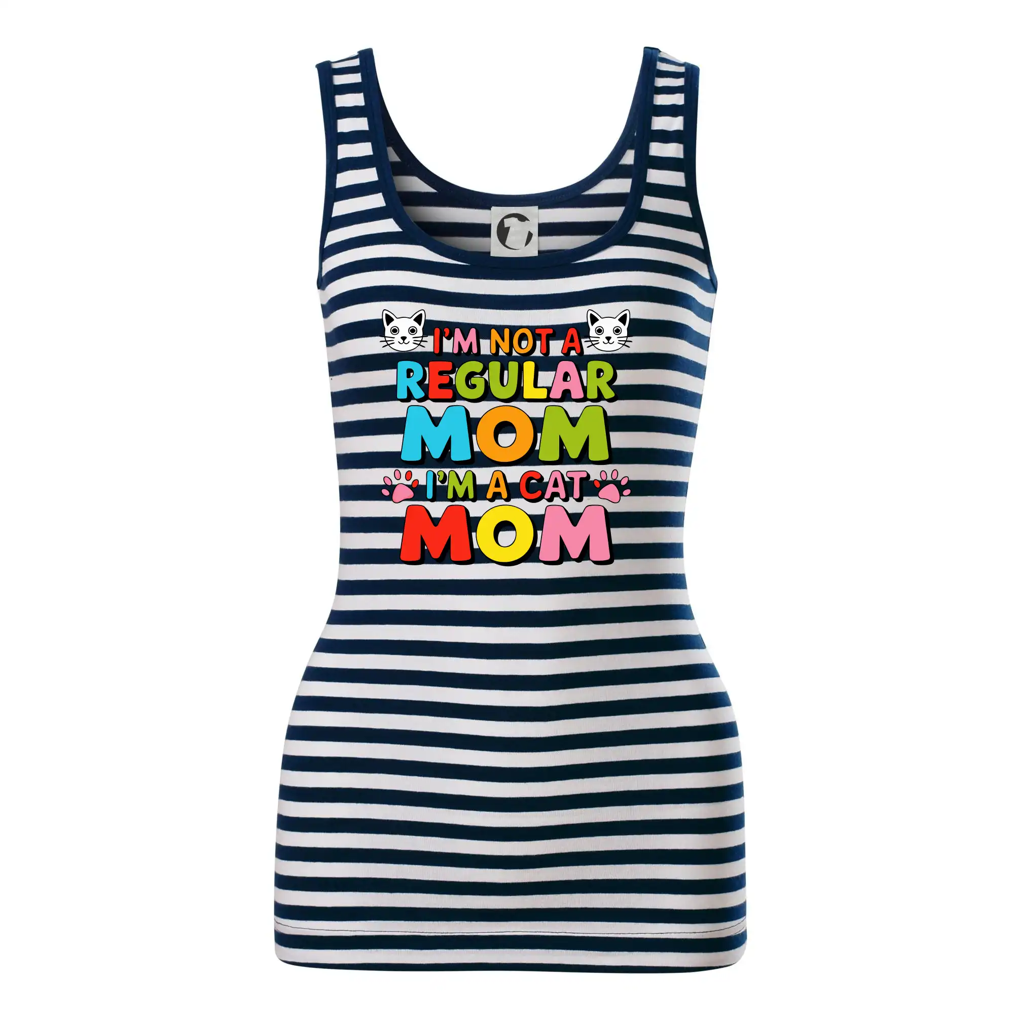 Vtipná tričká s mačkou - I'm not a regular mom I'm a cat mom - Sailor tielko na vodu