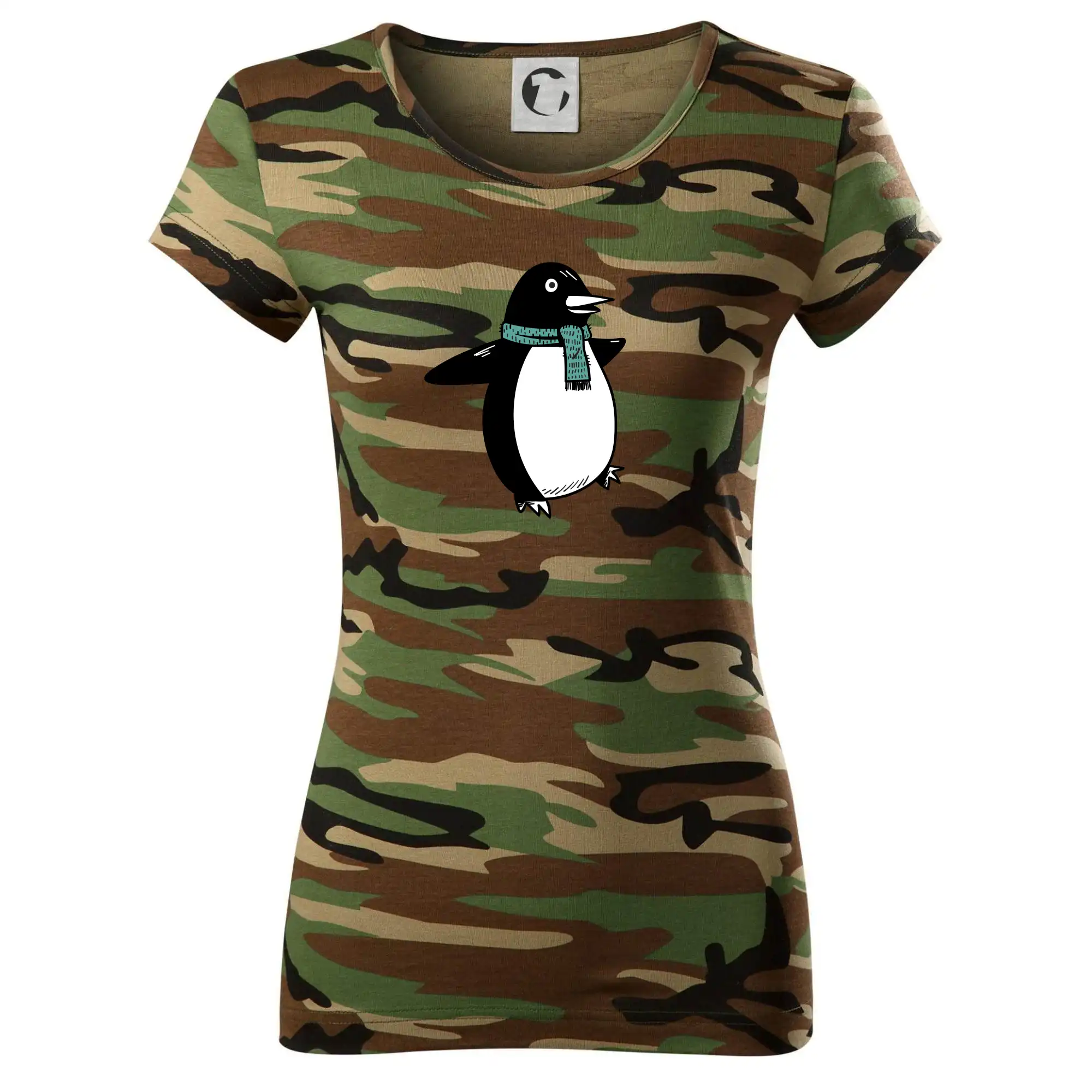 Tučňák se zelenou šálou